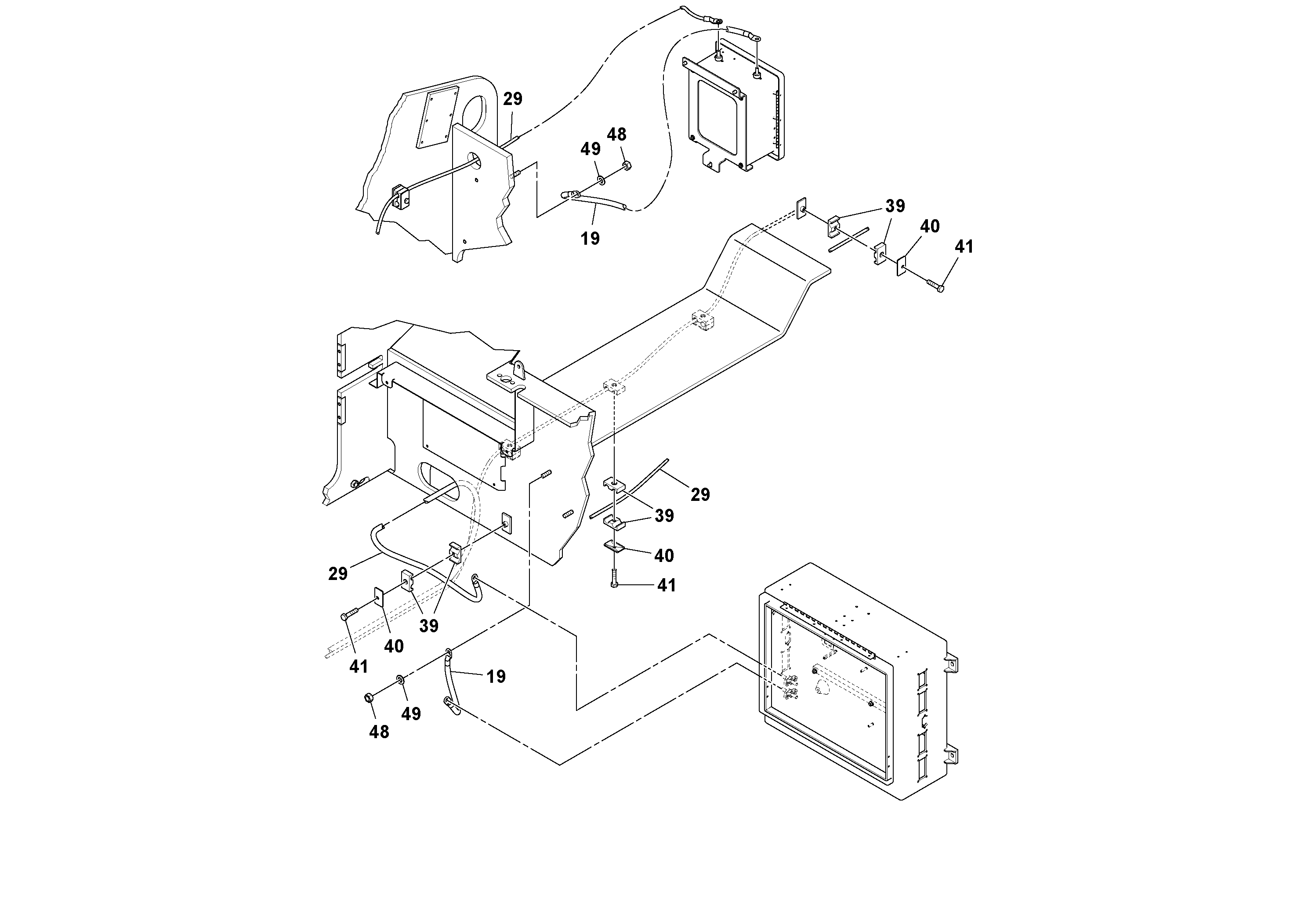 Схема запчастей Volvo MT2000 S/N 197282,198000- - 50623 Battery installation 