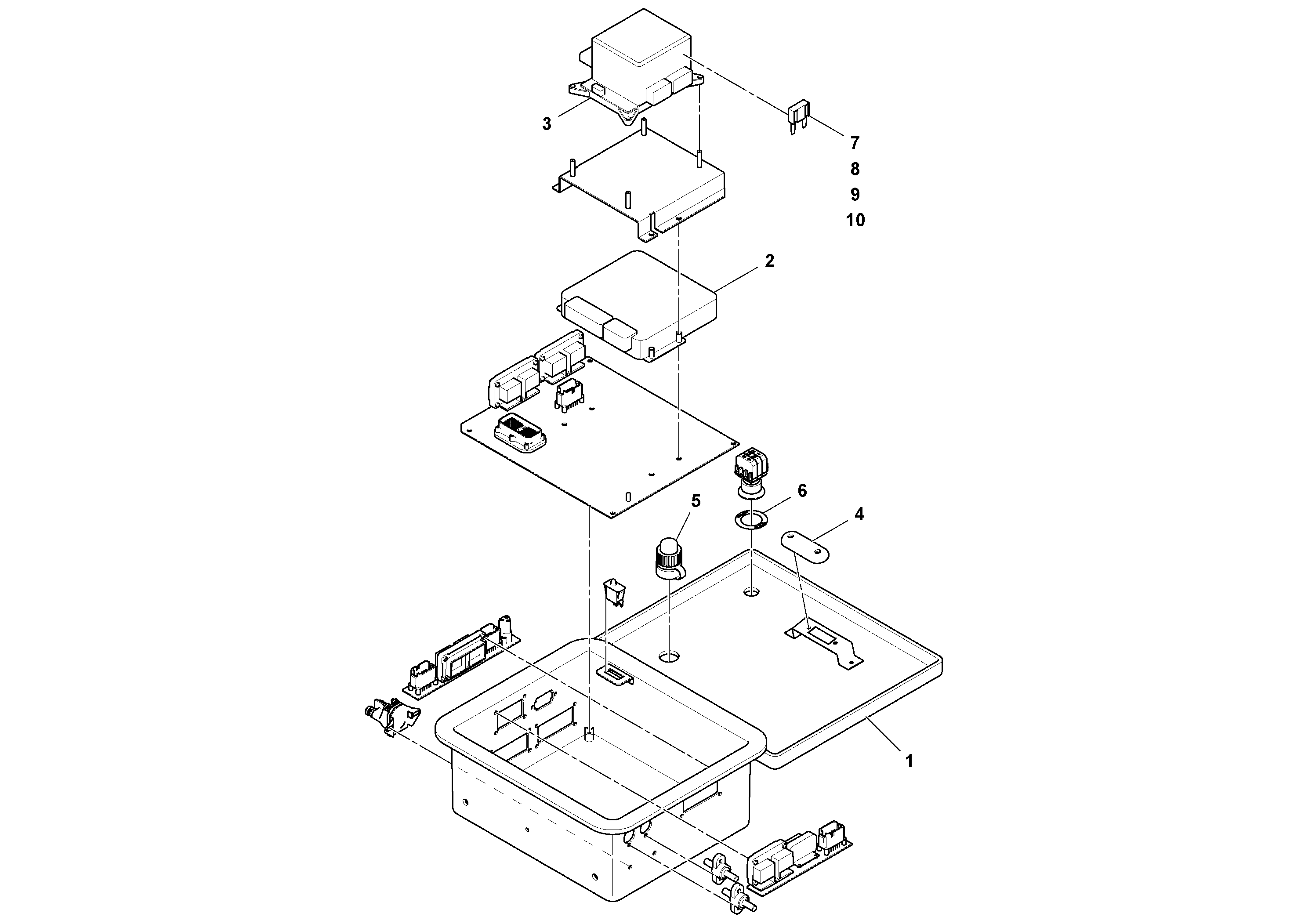 Схема запчастей Volvo MT2000 S/N 197282,198000- - 56558 Rear I/o Box Assembly 