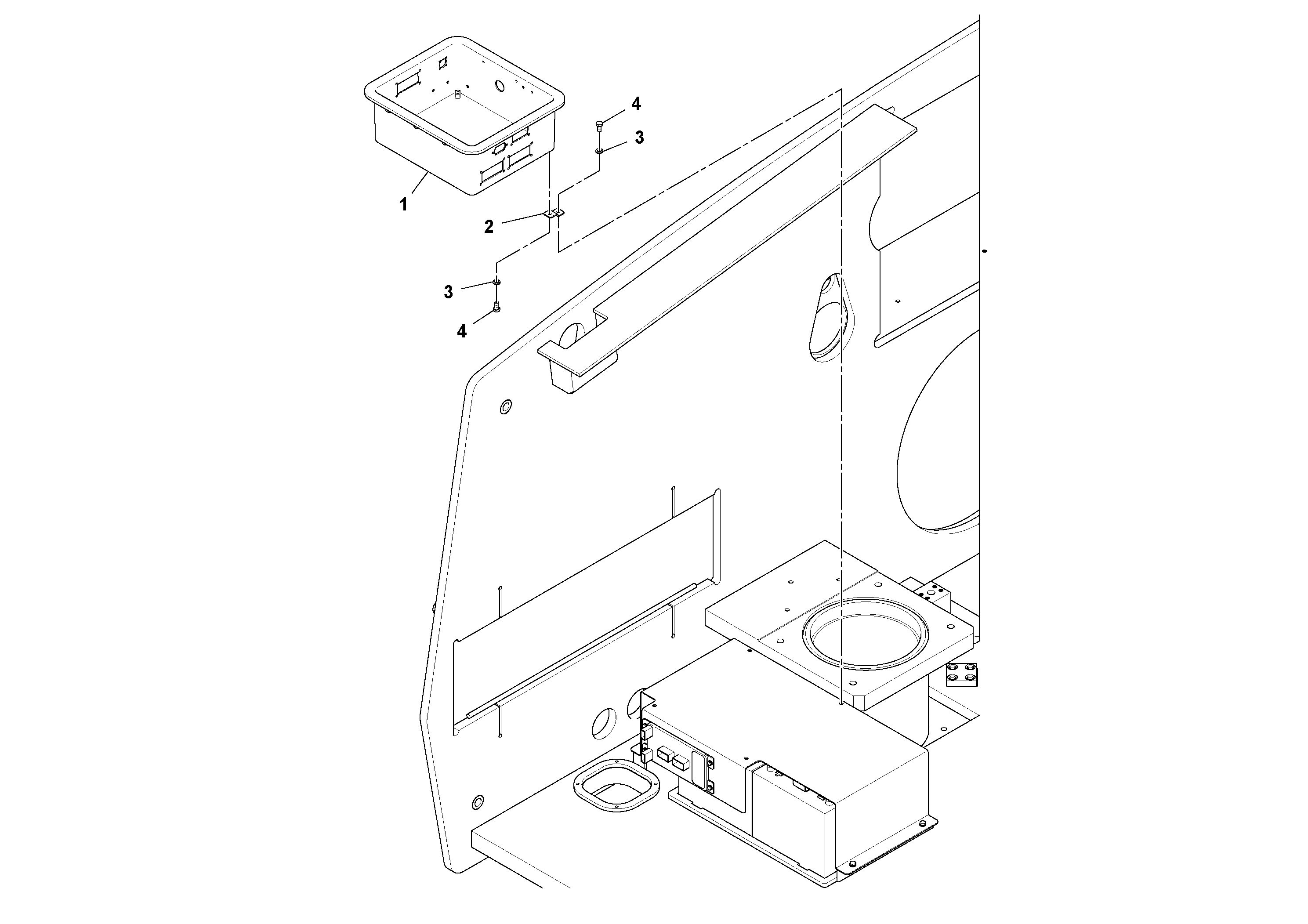 Схема запчастей Volvo MT2000 S/N 197282,198000- - 61936 Rear I/o Module Installation 