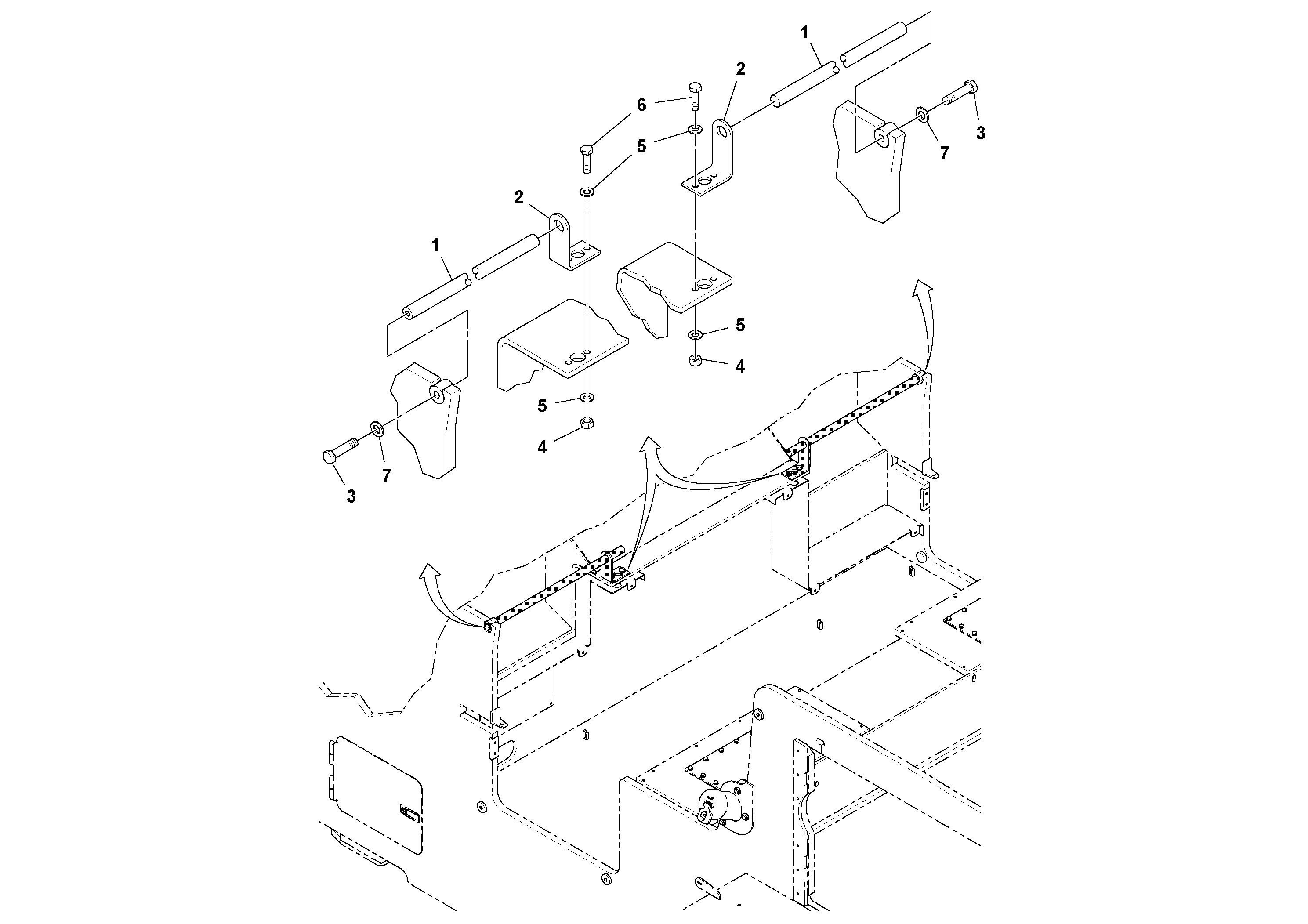 Схема запчастей Volvo MT2000 S/N 197282,198000- - 100392 Mmc Mounting 