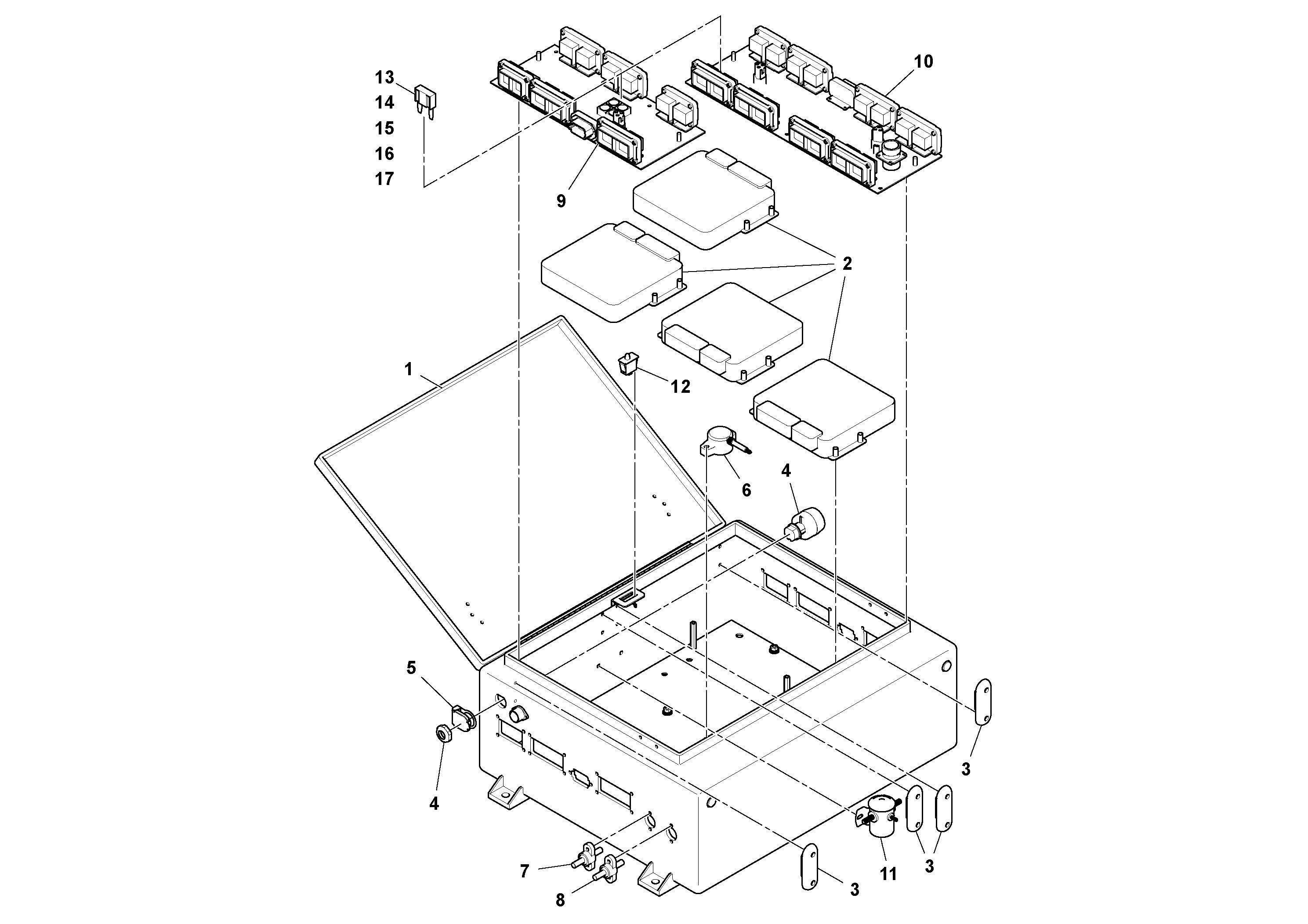 Схема запчастей Volvo MT2000 S/N 197282,198000- - 54337 Junction Box Assembly 