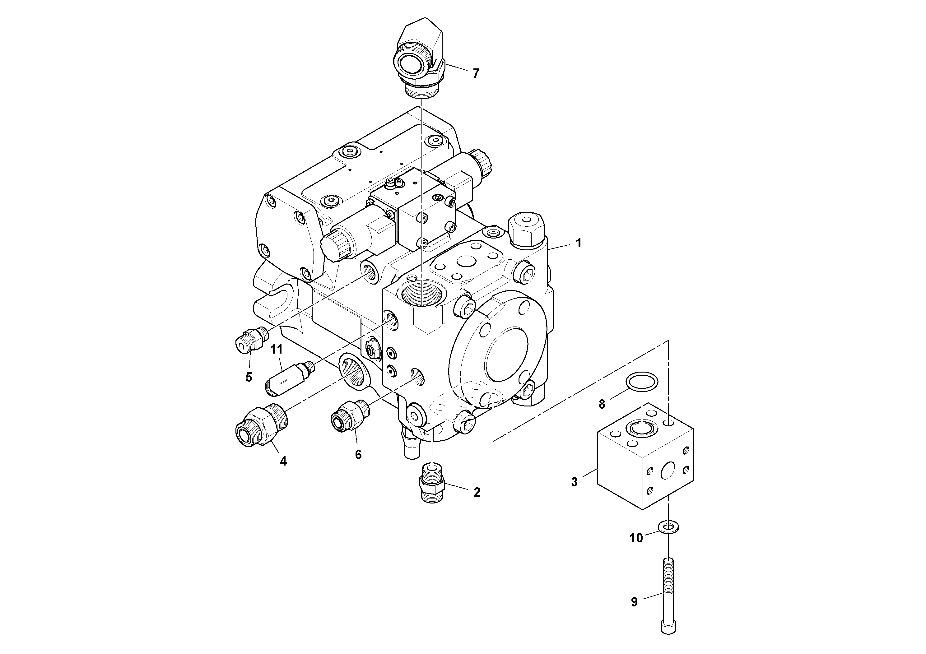 Схема запчастей Volvo MT2000 S/N 197282,198000- - 57154 Propulsion Pump Assembly 