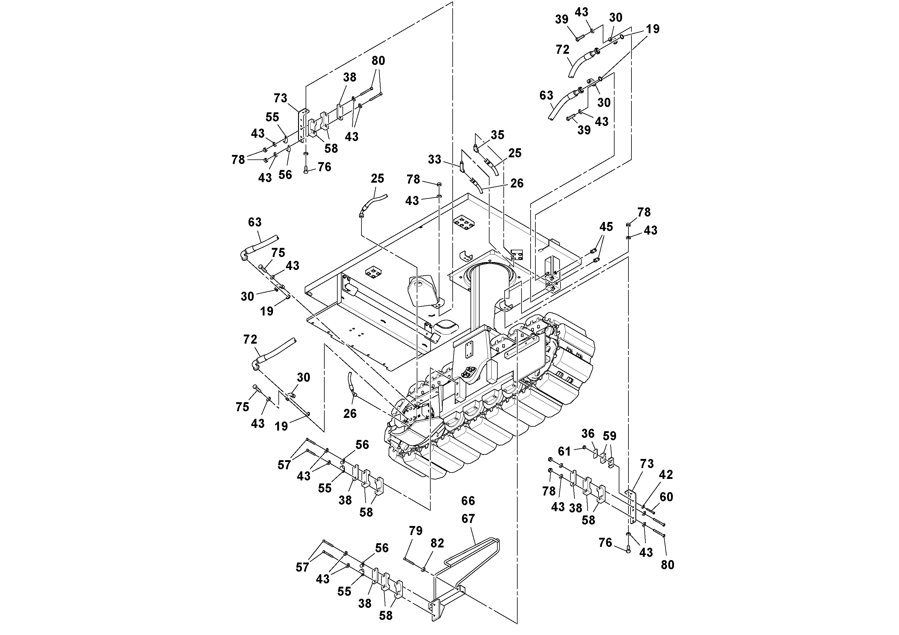 Схема запчастей Volvo MT2000 S/N 197282,198000- - 98241 Propulsion Hydraulics Installation 