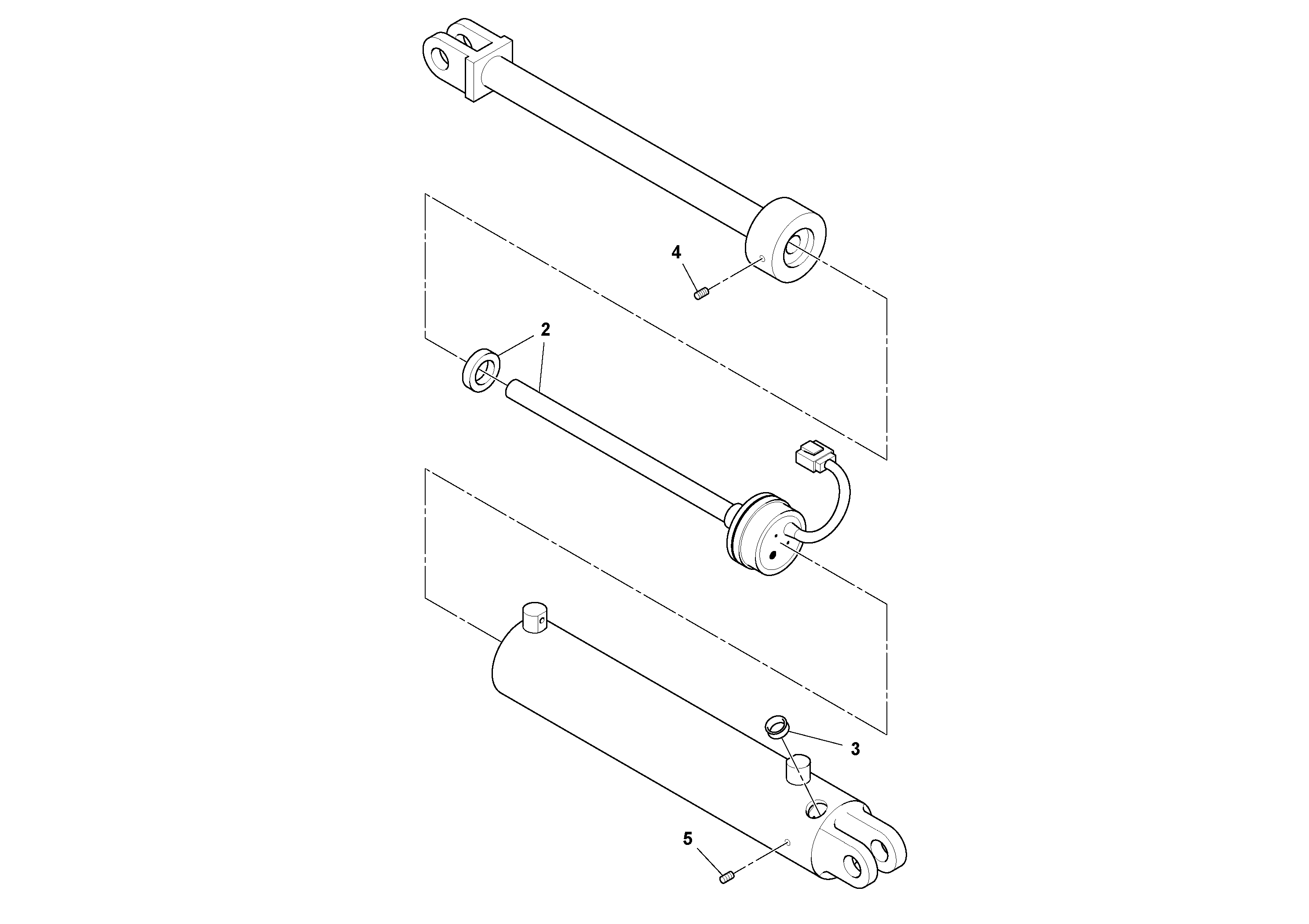 Схема запчастей Volvo MT2000 S/N 197282,198000- - 53297 Гидроцилиндр рулевой 