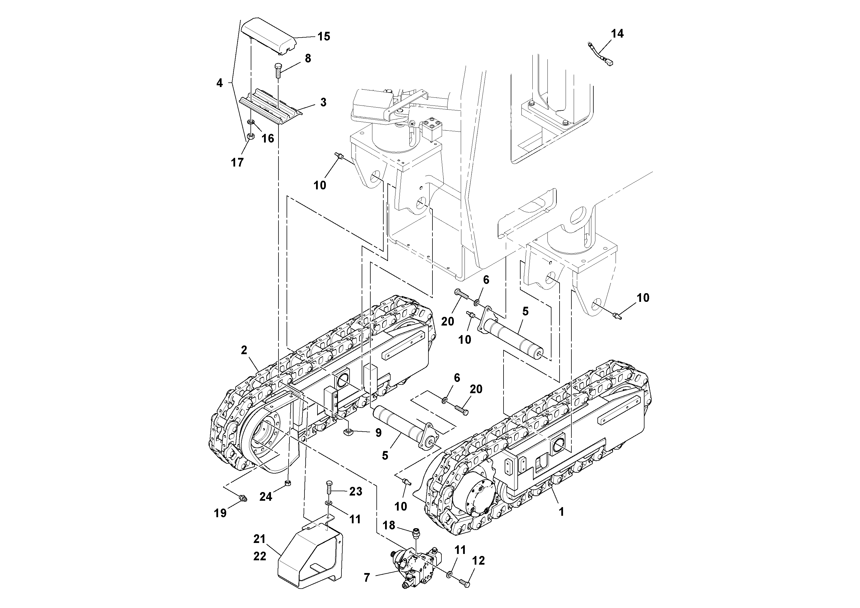 Схема запчастей Volvo MT2000 S/N 197282,198000- - 102590 Track & Drive Installation 