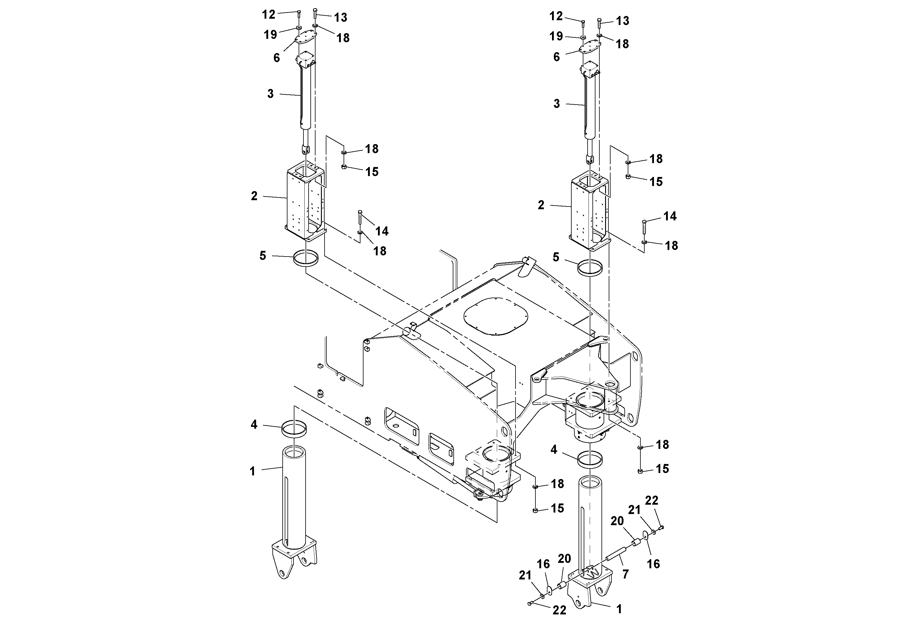 Схема запчастей Volvo MT2000 S/N 197282,198000- - 17944 Leg/lift/lock/level 