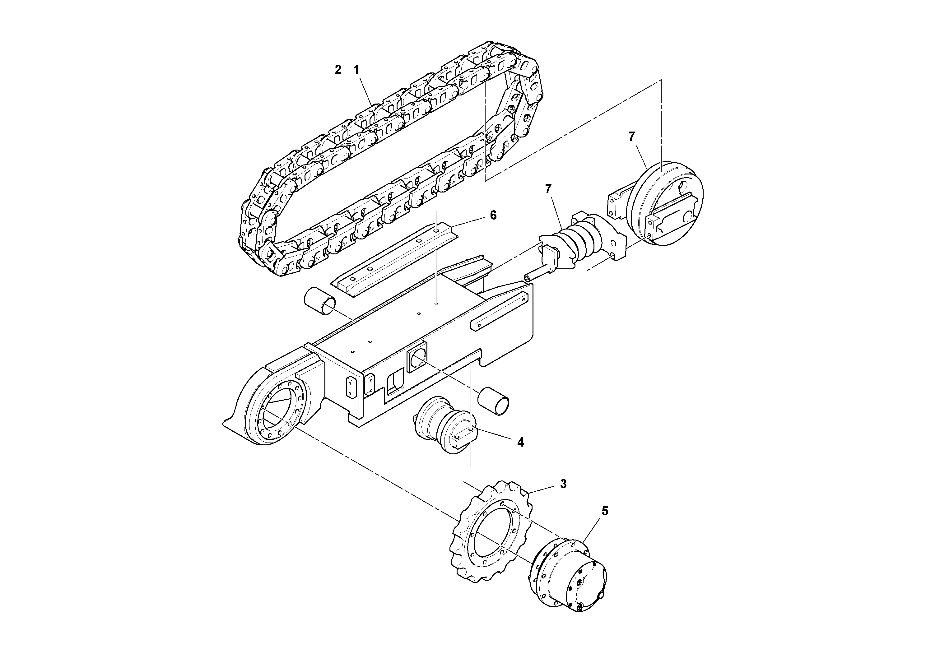 Схема запчастей Volvo MT2000 S/N 197282,198000- - 59125 Track assembly 