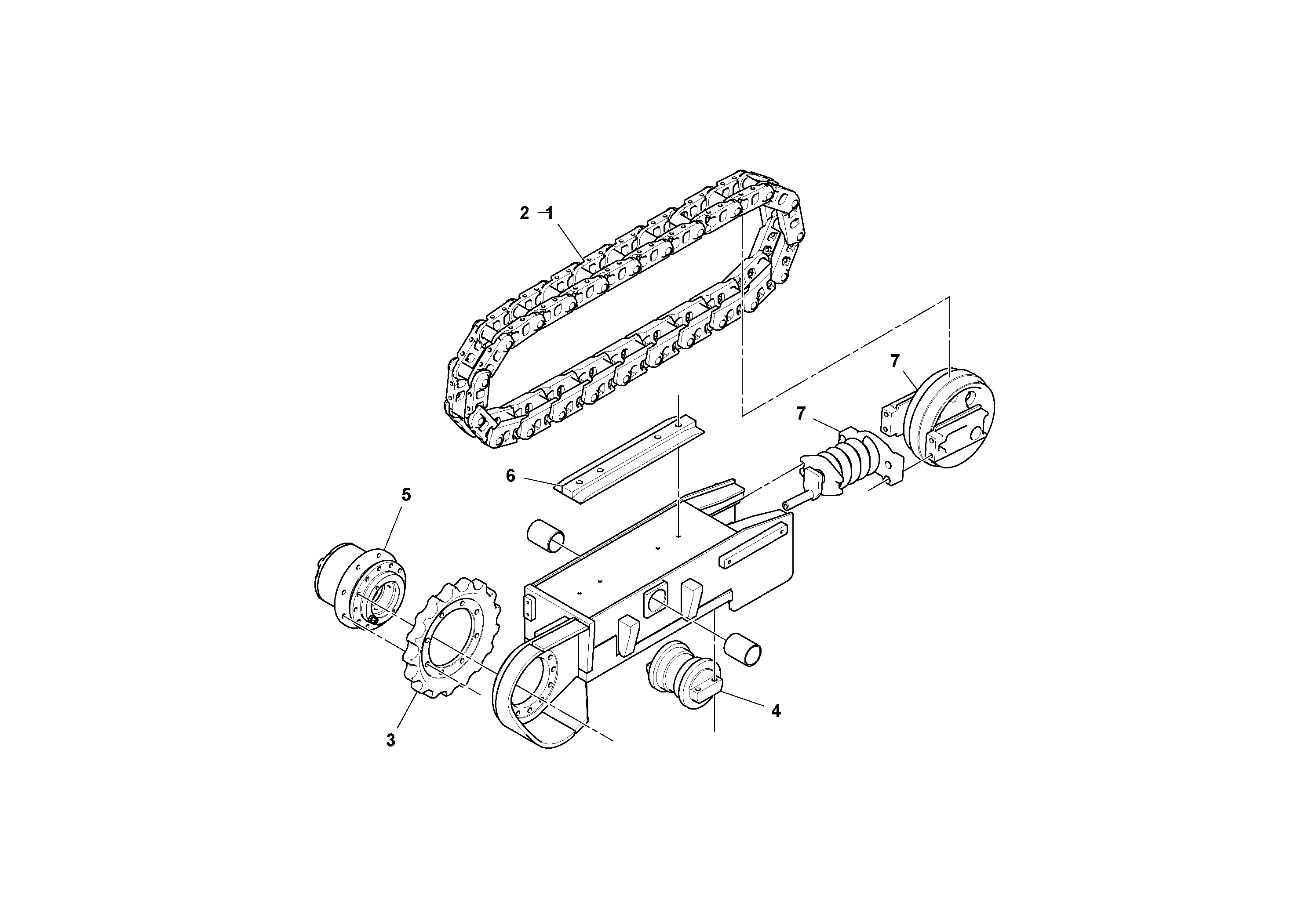 Схема запчастей Volvo MT2000 S/N 197282,198000- - 59126 Track assembly 