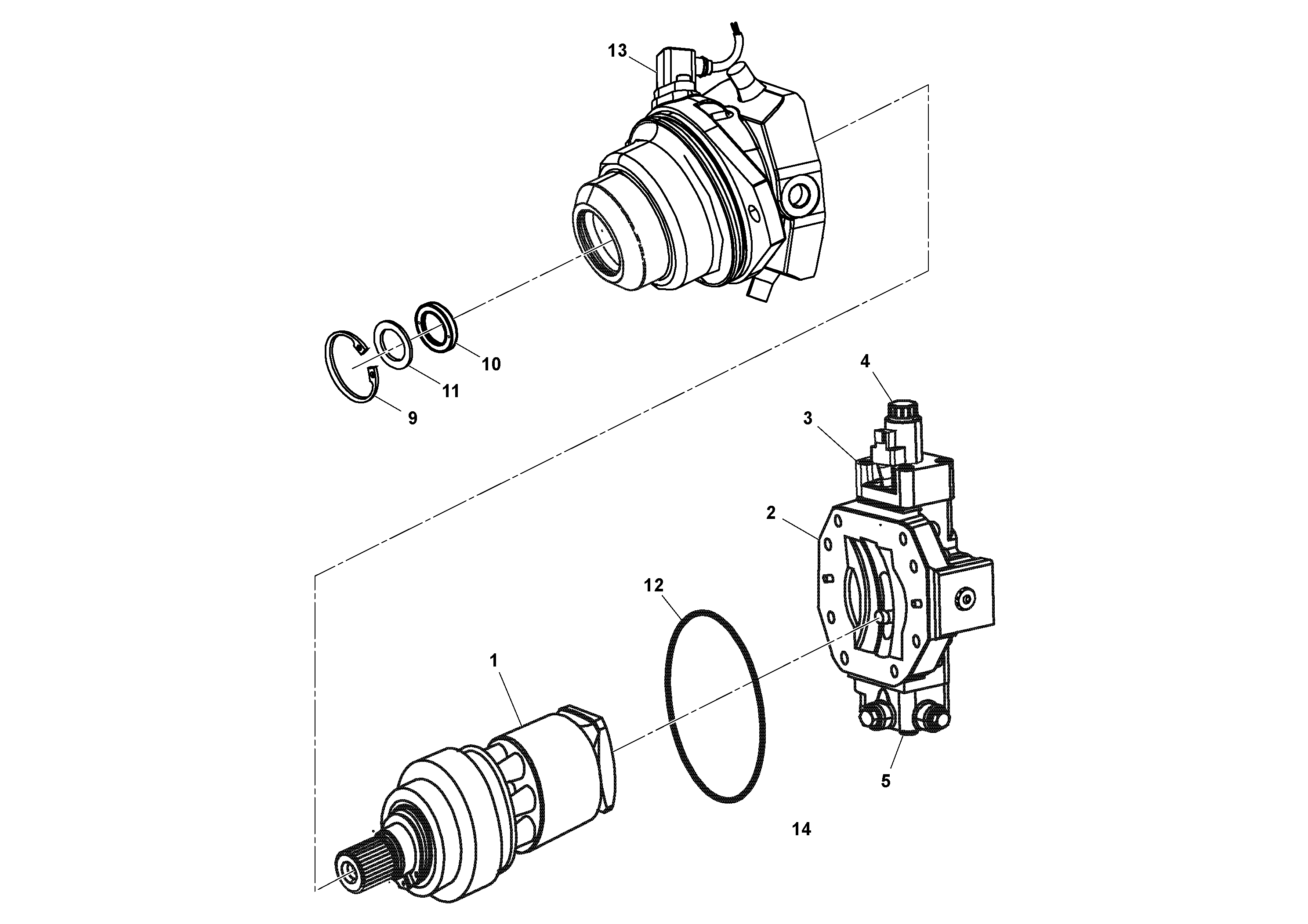 Схема запчастей Volvo MT2000 S/N 197282,198000- - 59317 Гидромотор 