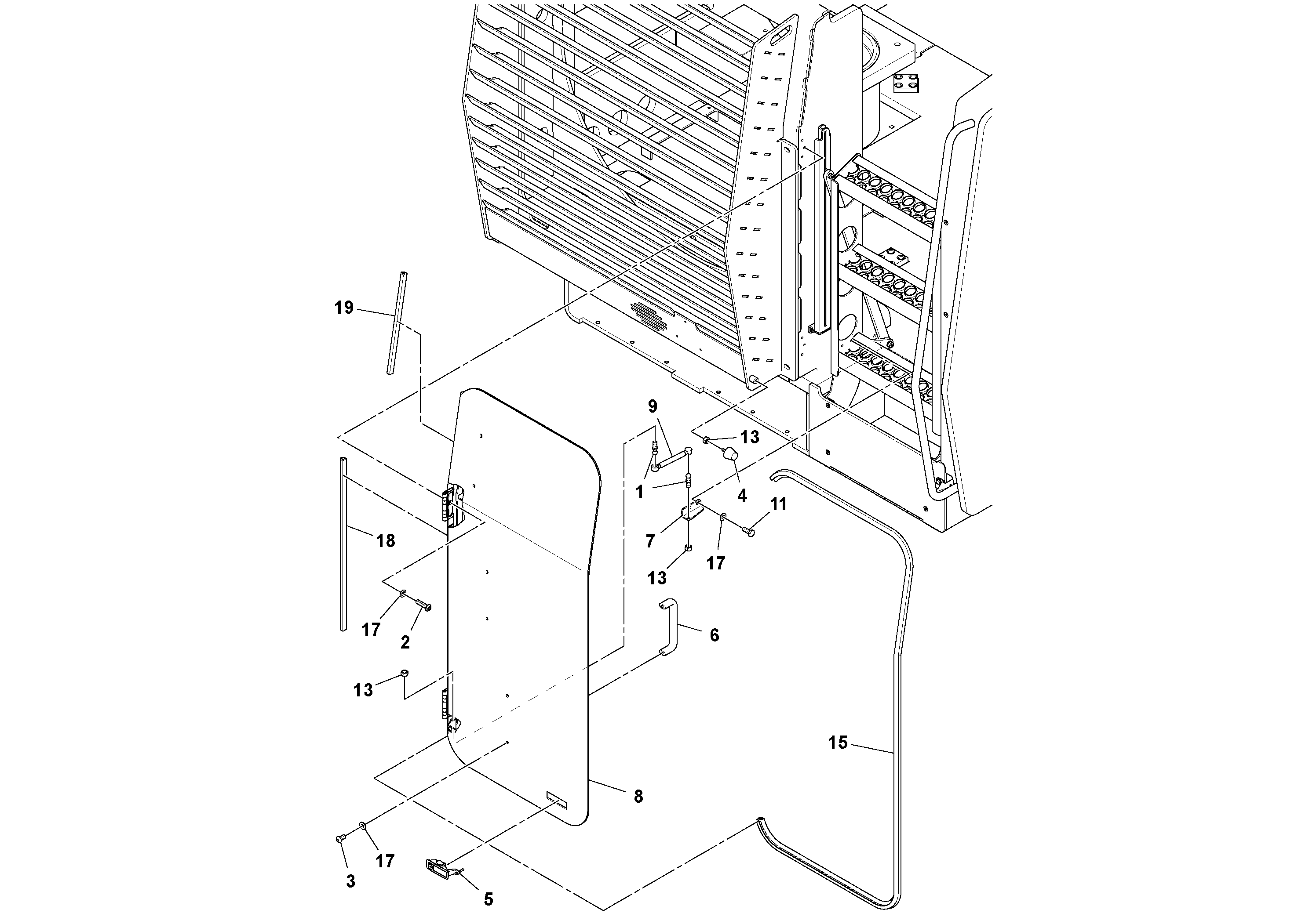 Схема запчастей Volvo MT2000 S/N 197282,198000- - 17629 Door Assembly 