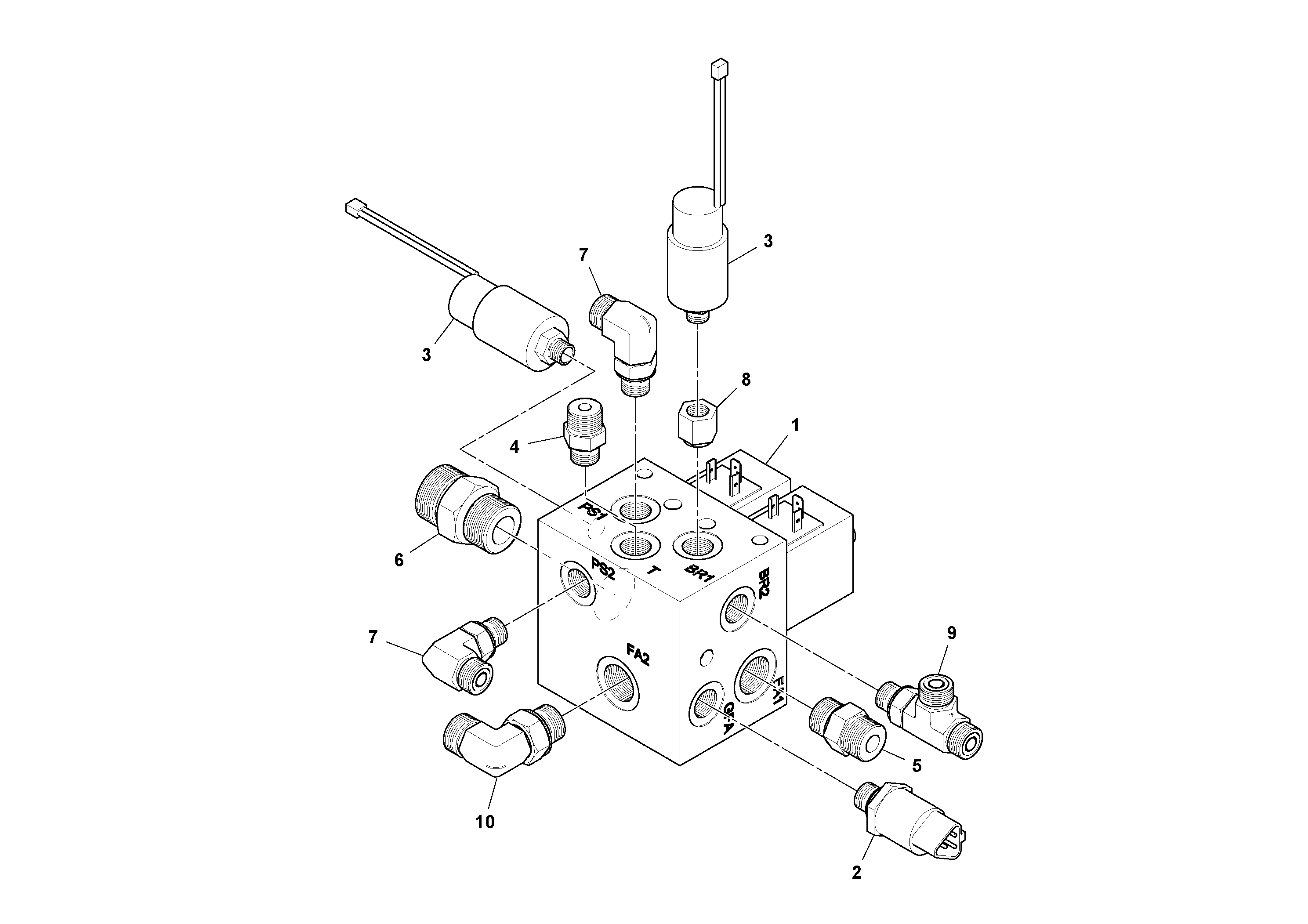 Схема запчастей Volvo MT2000 S/N 197282,198000- - 78754 Клапан 