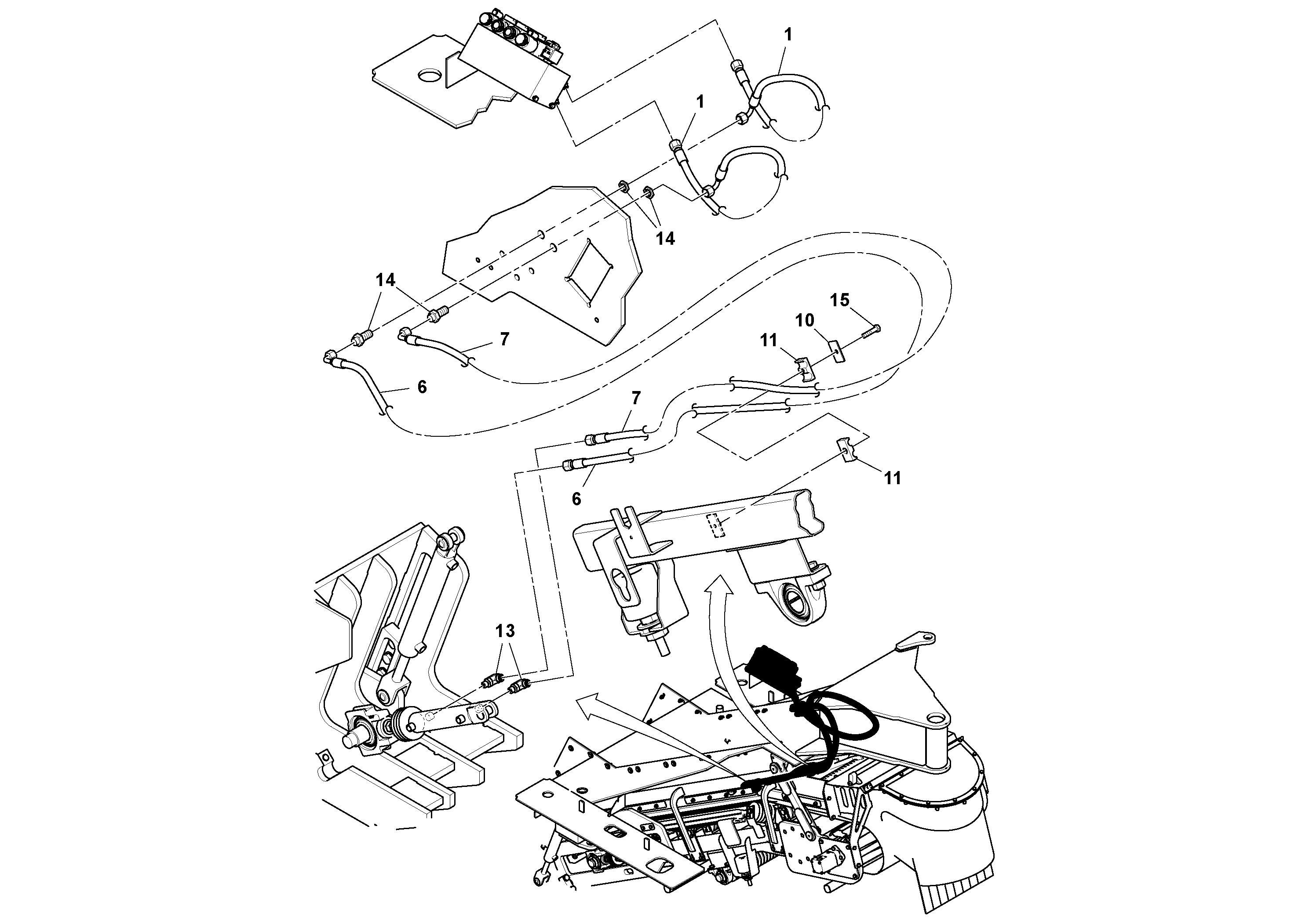 Схема запчастей Volvo MT2000 S/N 197282,198000- - 81270 Plumbing Installation 