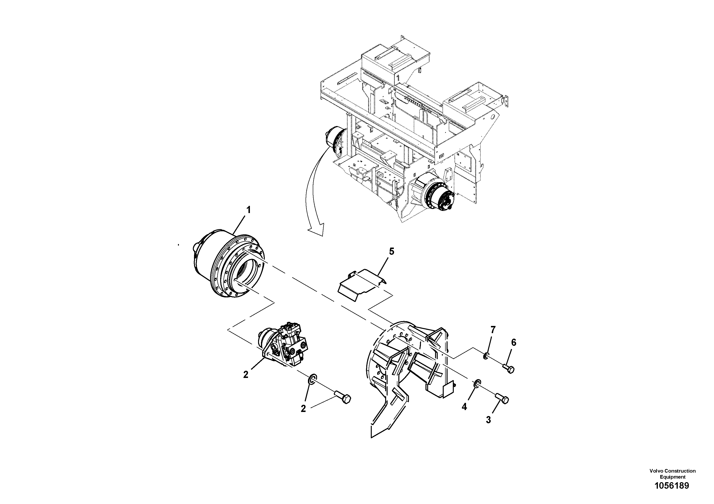 Схема запчастей Volvo ABG4361 S/N 0847503050 - - 101170 Drive Gear Installation 