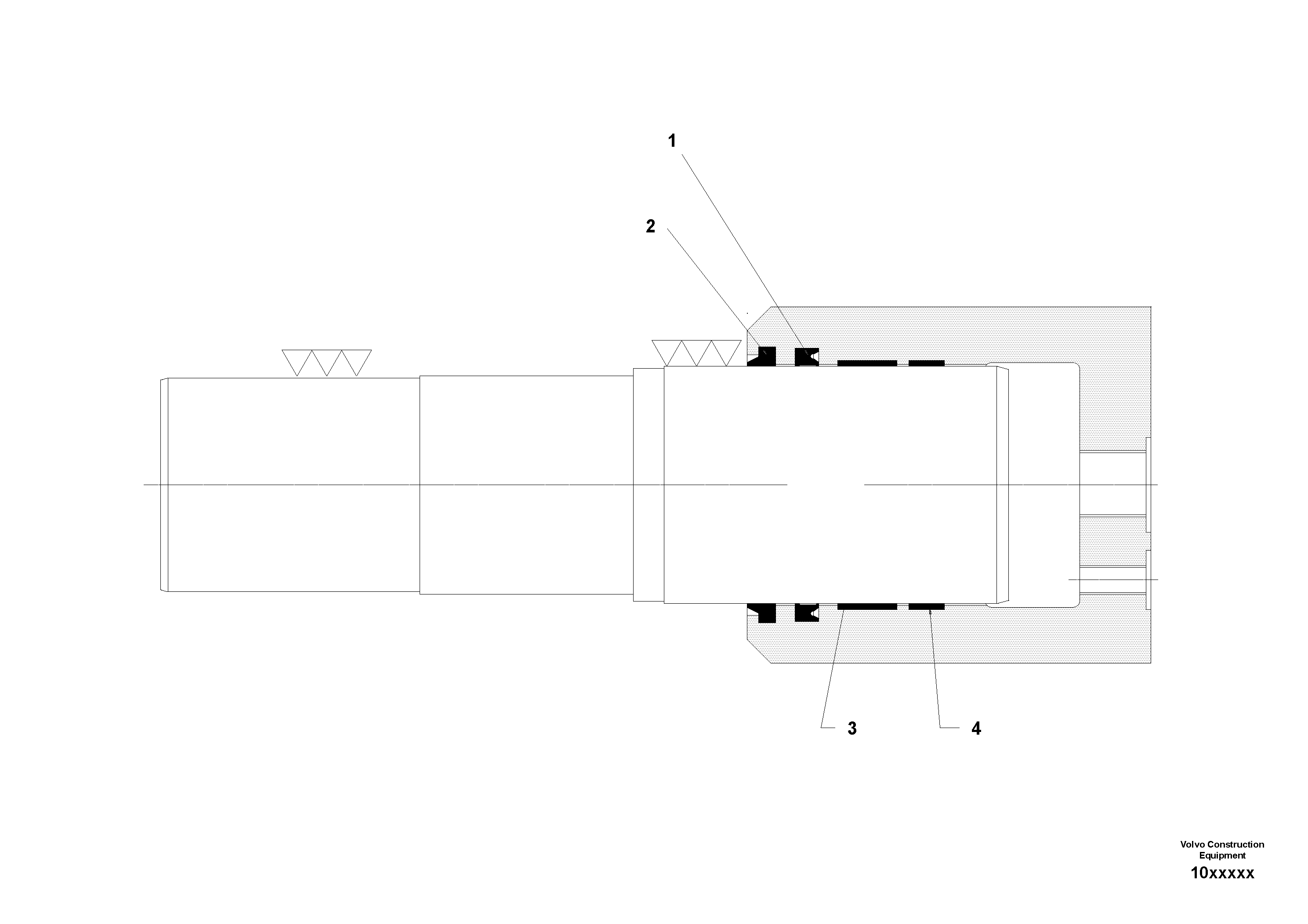 Схема запчастей Volvo ABG4361 S/N 0847503050 - - 94998 Ram Compensation Cylinder 