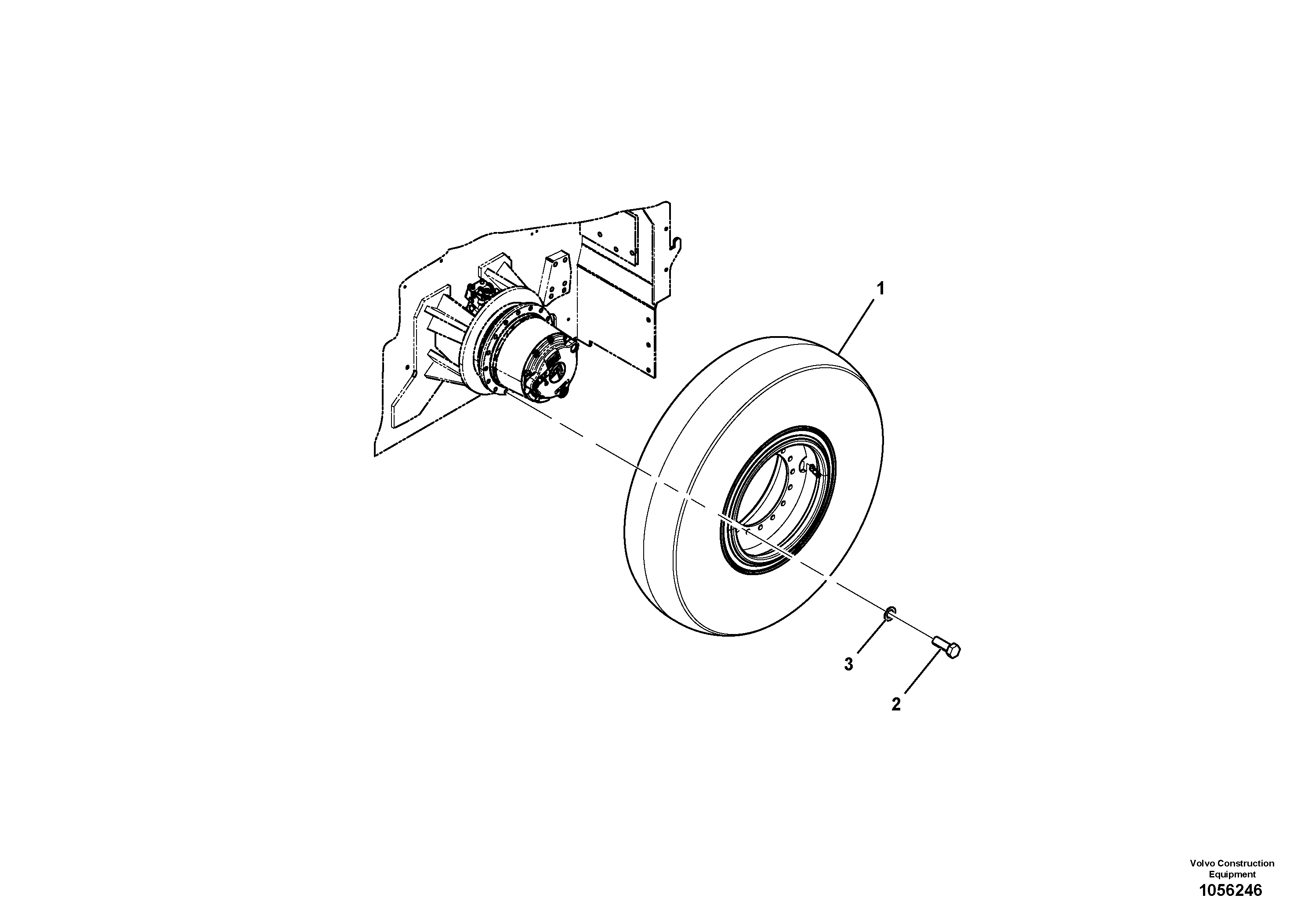 Схема запчастей Volvo ABG4361 S/N 0847503050 - - 94634 Rear Wheel Installation 