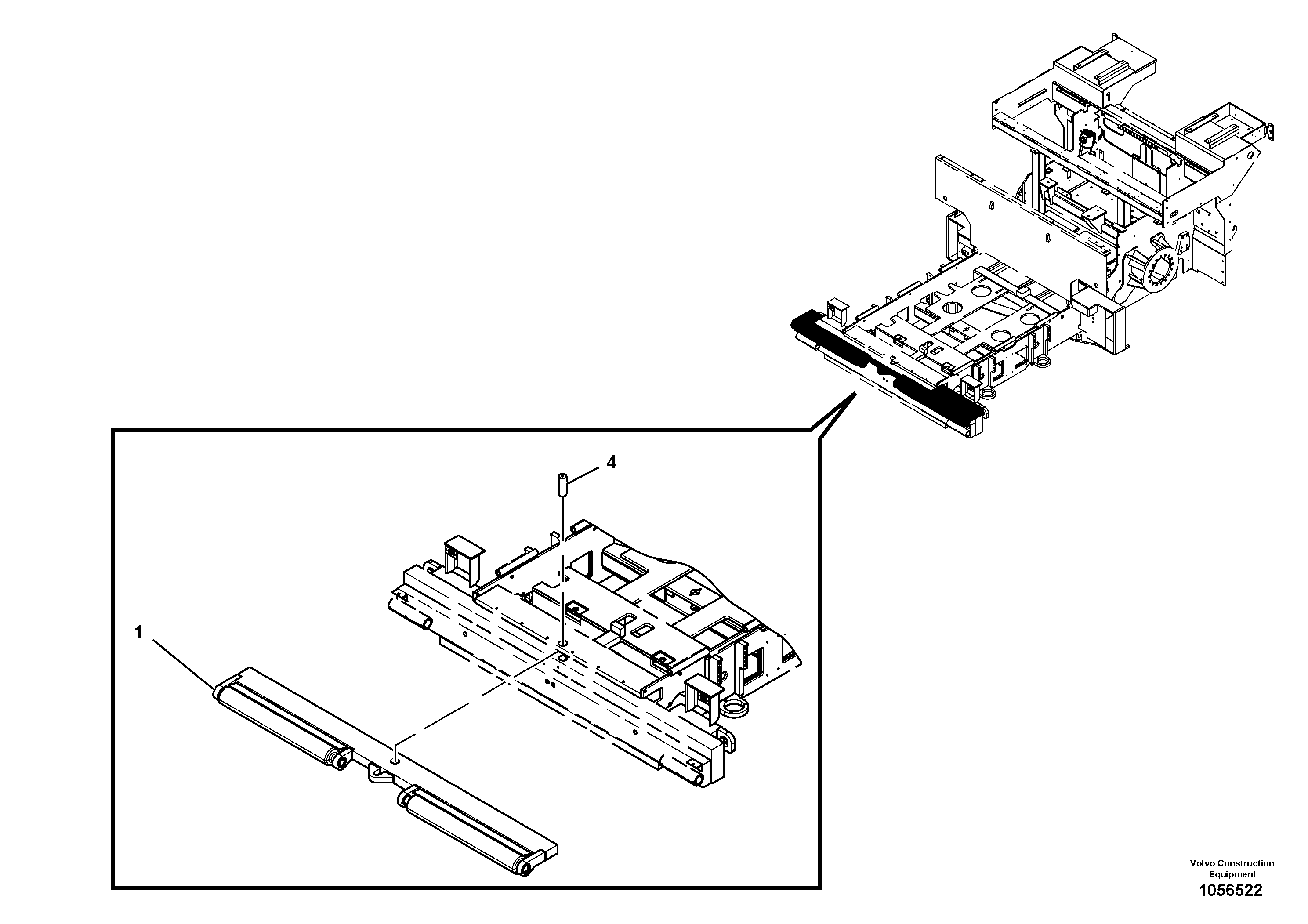 Схема запчастей Volvo ABG4361 S/N 0847503050 - - 100276 Oscillating Beam Installation 