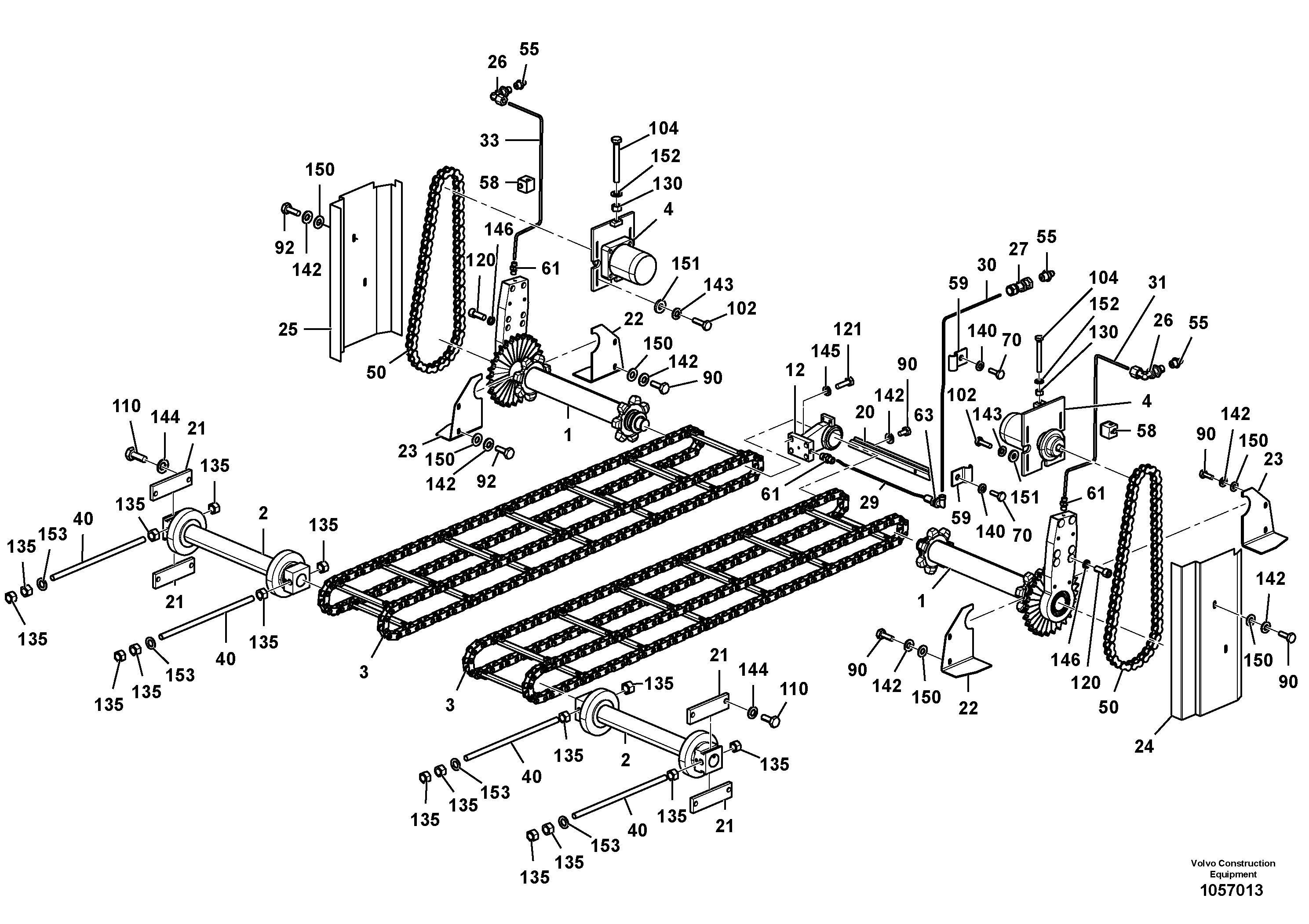 Схема запчастей Volvo ABG4361 S/N 0847503050 - - 106504 Conveyor Installation 