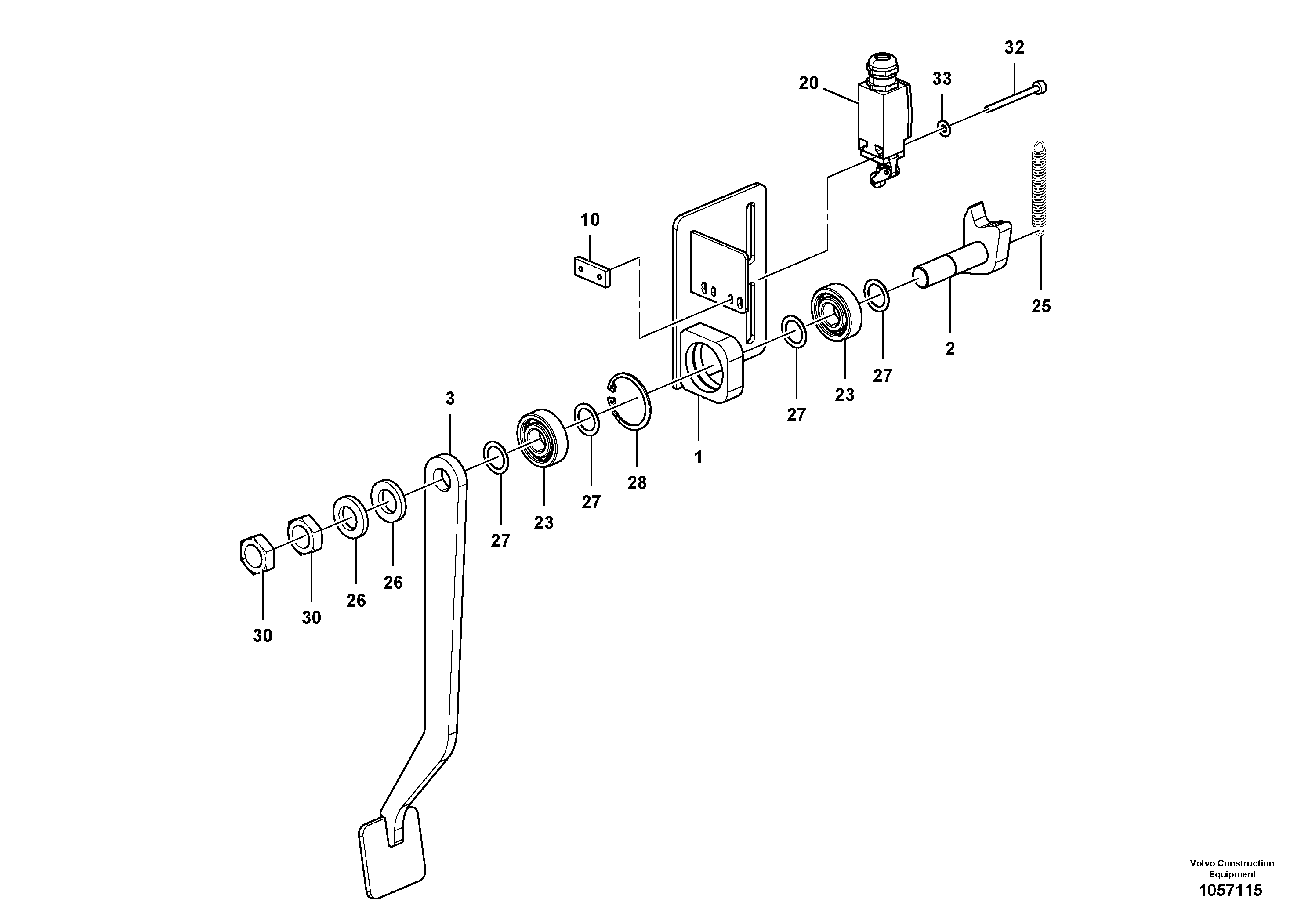 Схема запчастей Volvo ABG4361 S/N 0847503050 - - 92883 Mix Level Control Switch Assembly 