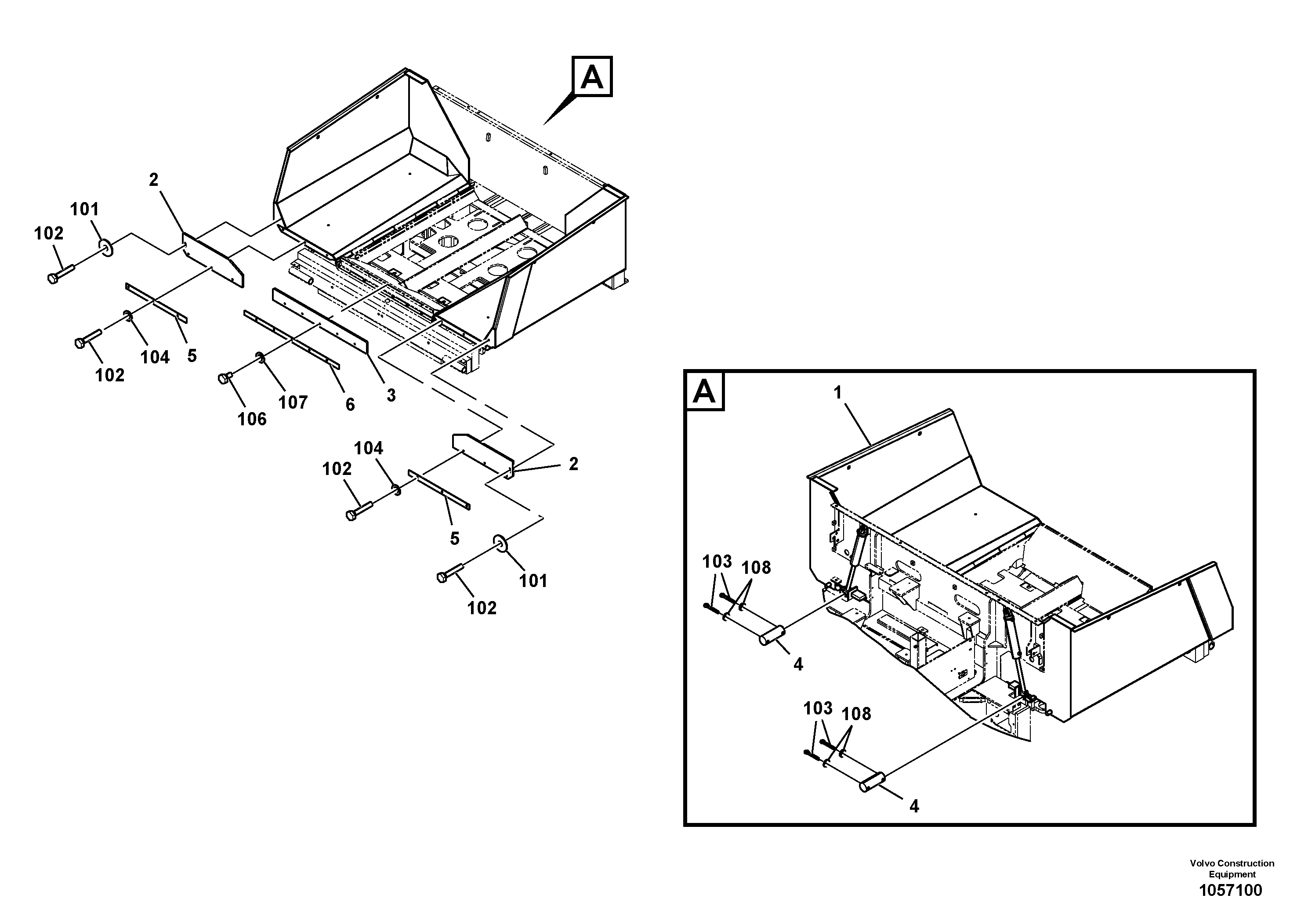 Схема запчастей Volvo ABG4361 S/N 0847503050 - - 99661 Hopper Assembly 