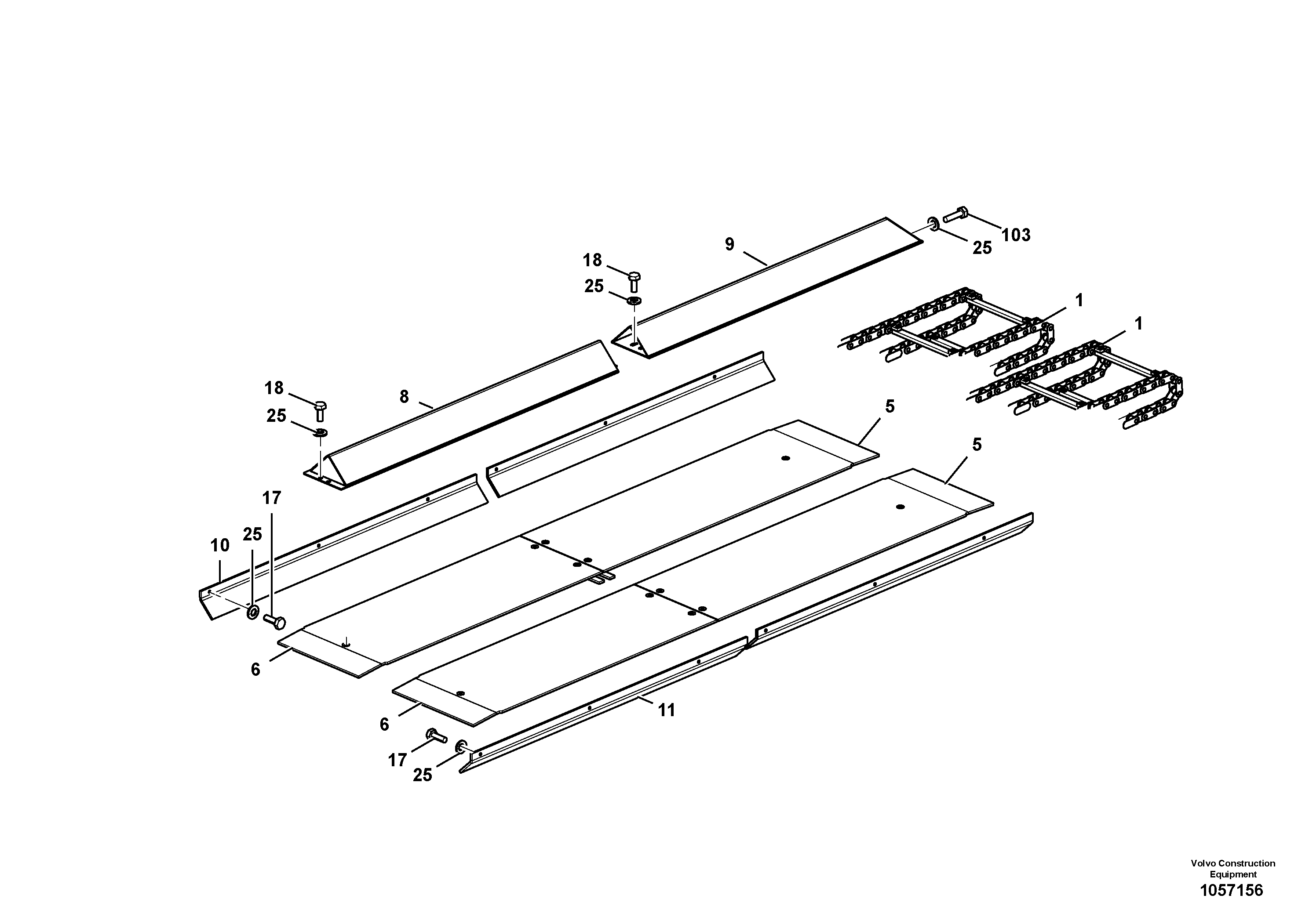 Схема запчастей Volvo ABG4361 S/N 0847503050 - - 99972 Wear Parts Conveyor Kit 