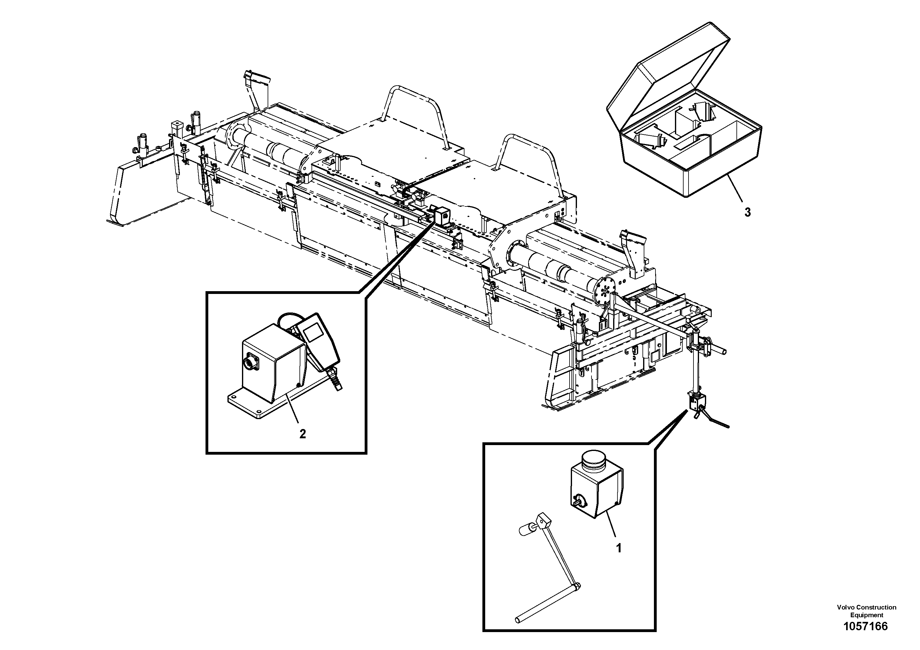 Схема запчастей Volvo ABG4361 S/N 0847503050 - - 92447 Levelling Sensor Installation 