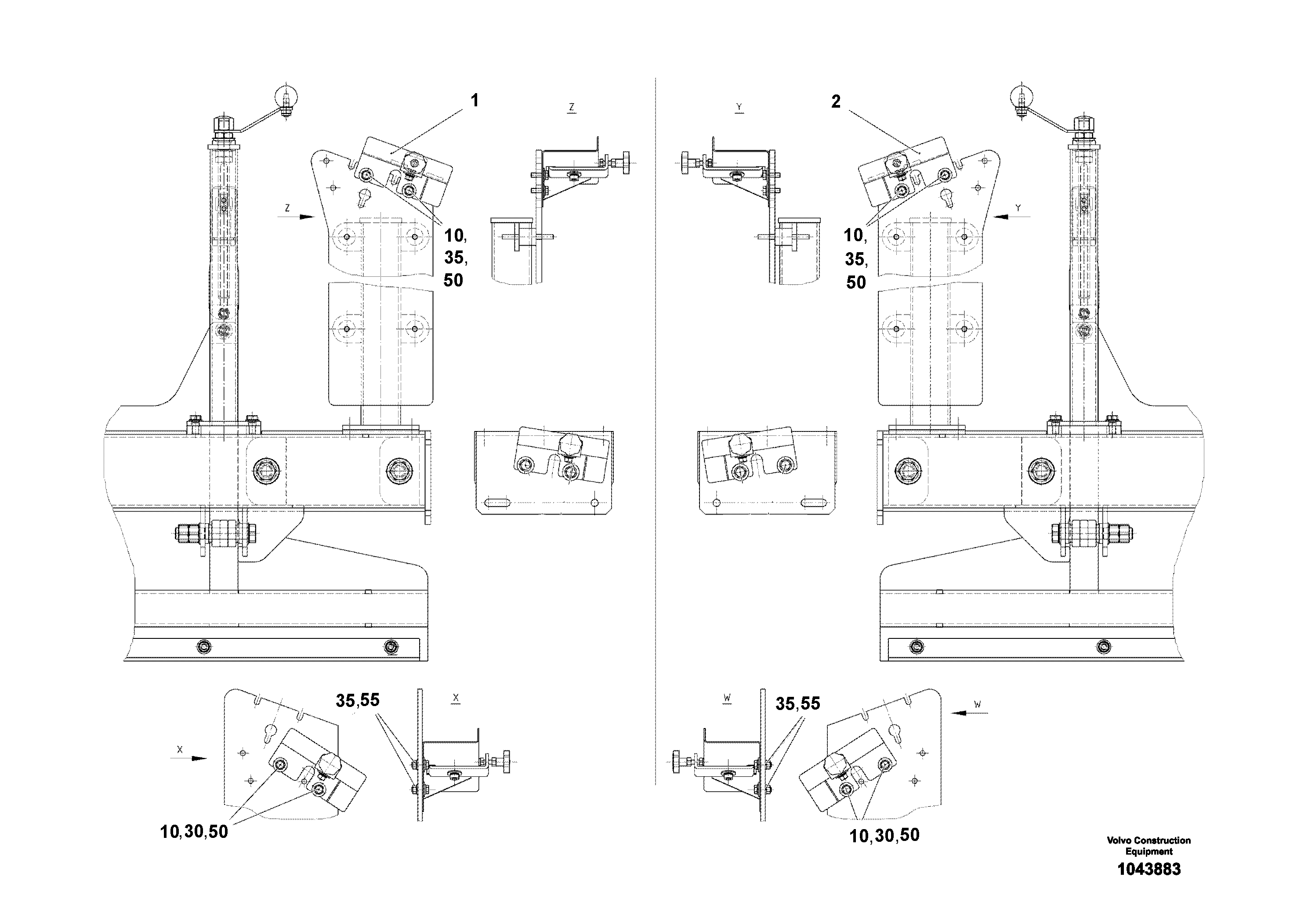 Схема запчастей Volvo ABG4361 S/N 0847503050 - - 93707 Support Controller Installation 