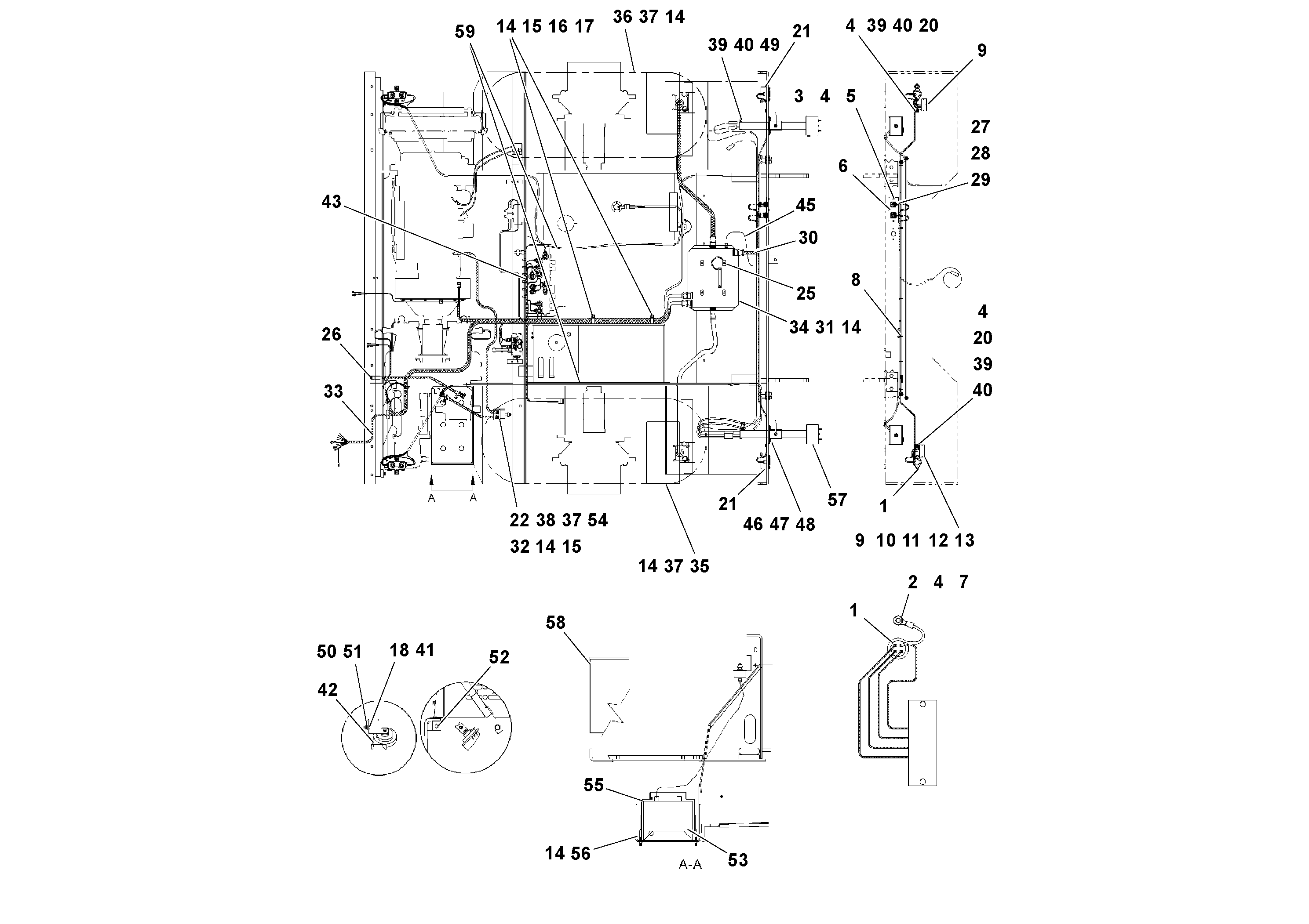 Схема запчастей Volvo PF3172/PF3200 S/N 197507- - 38067 Electrical Arrangement and Engine Wiring 