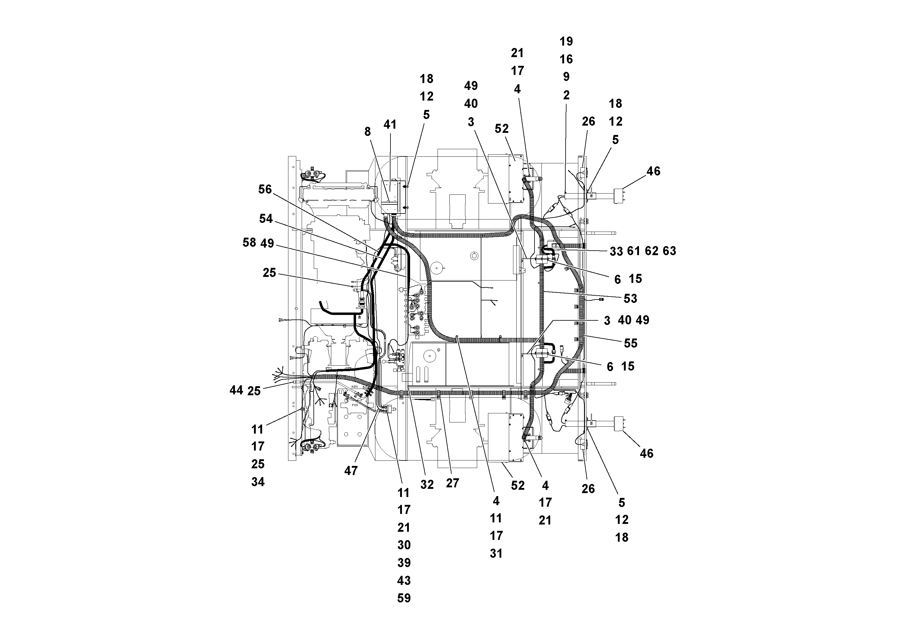 Схема запчастей Volvo PF3172/PF3200 S/N 197507- - 43416 Electrical Installation 