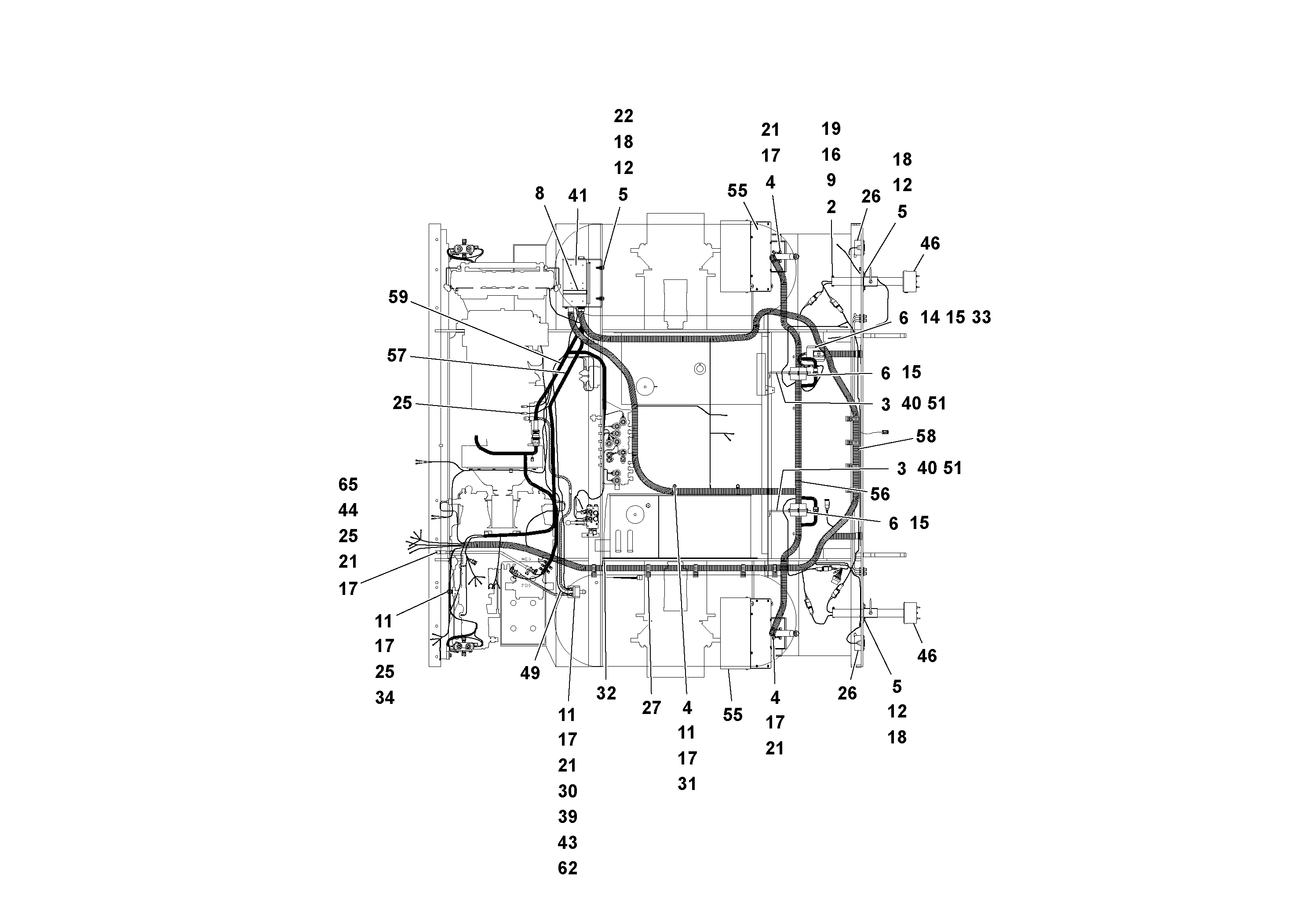 Схема запчастей Volvo PF3172/PF3200 S/N 197507- - 44977 Electrical Installation 