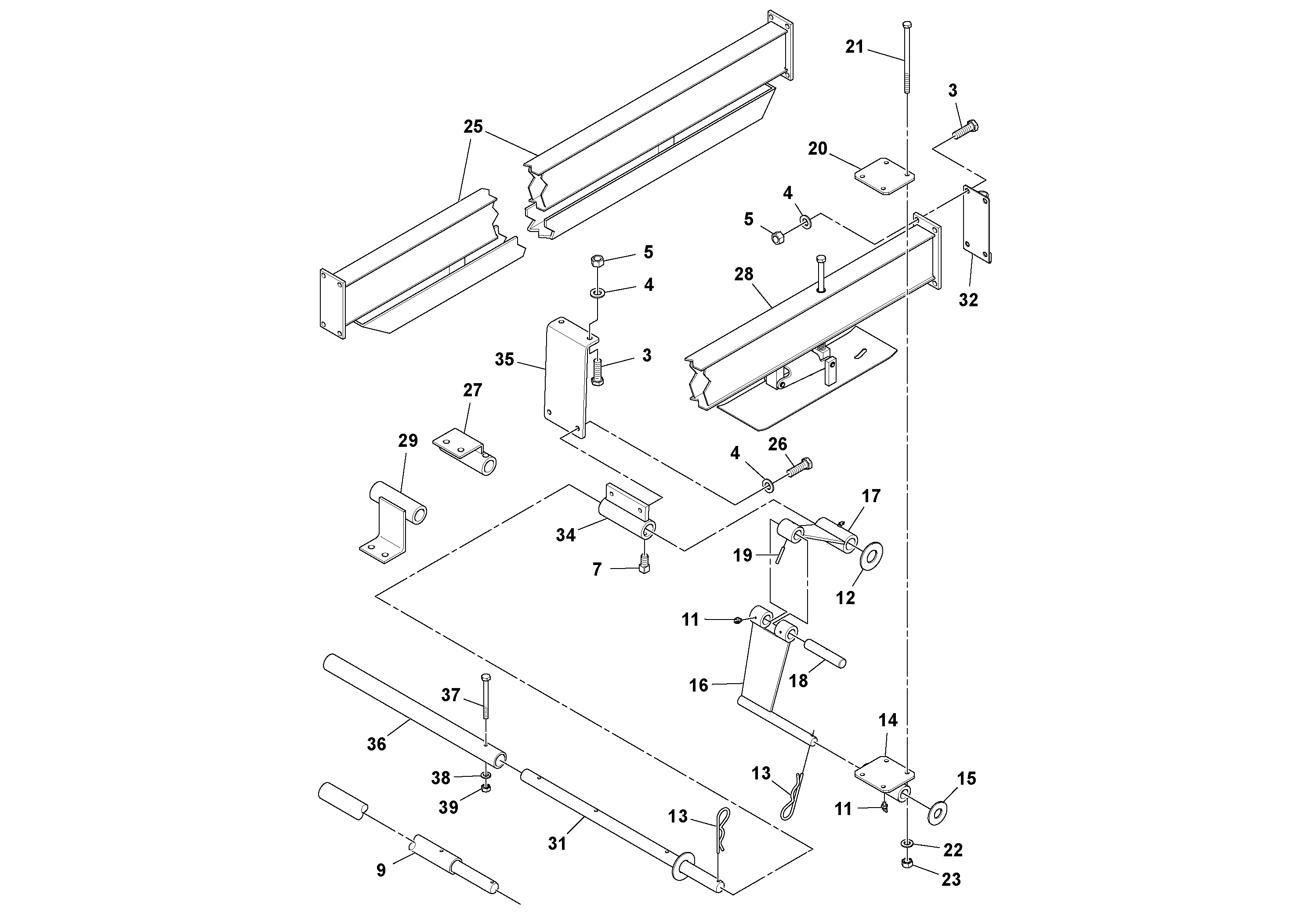 Схема запчастей Volvo PF3172/PF3200 S/N 197507- - 80365 Beam Assembly 