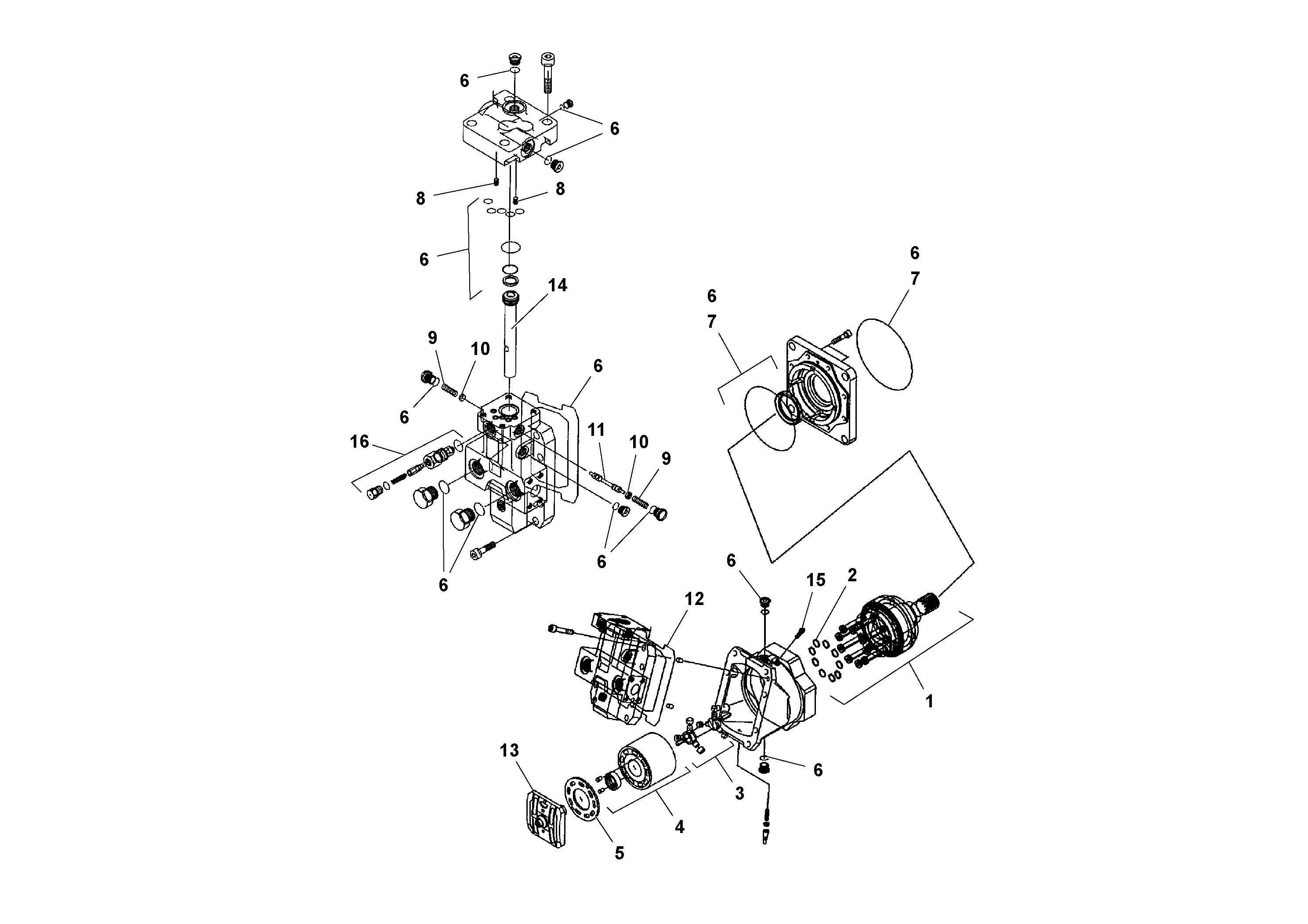 Схема запчастей Volvo PF3172/PF3200 S/N 197507- - 65563 Traction Drive Motor 