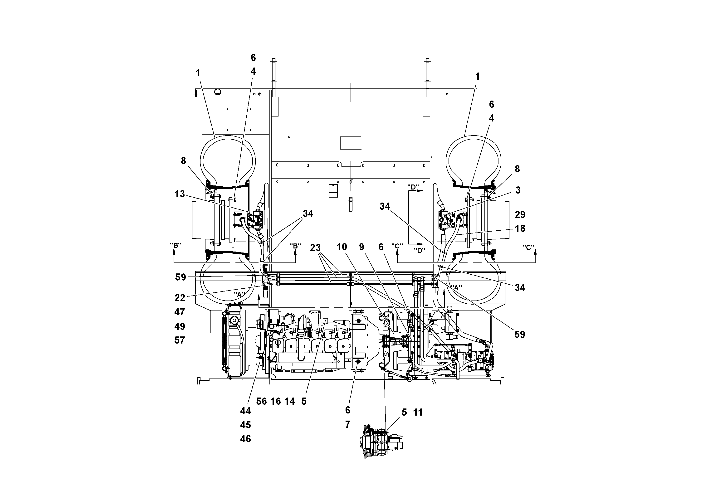 Схема запчастей Volvo PF3172/PF3200 S/N 197507- - 67638 Traction Drive Assembly 