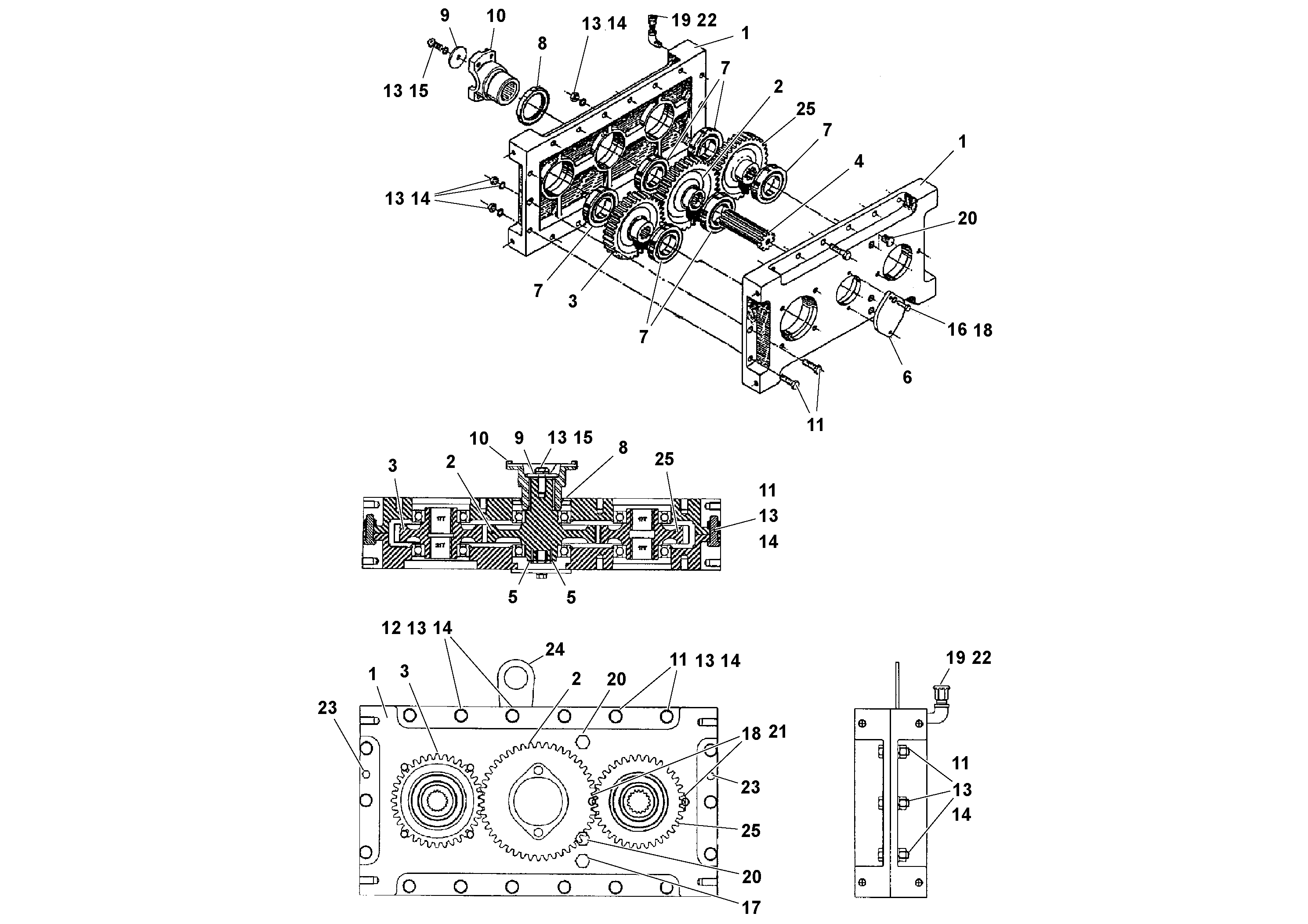 Схема запчастей Volvo PF3172/PF3200 S/N 197507- - 44952 Pump Drive Transmission 