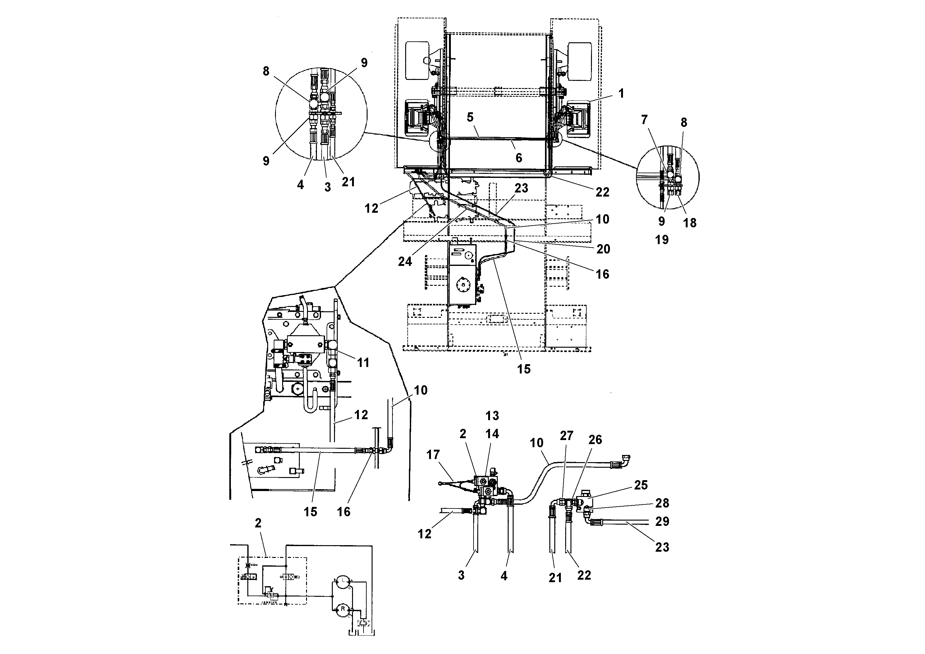 Схема запчастей Volvo PF3172/PF3200 S/N 197507- - 76982 Гидравлическая система 