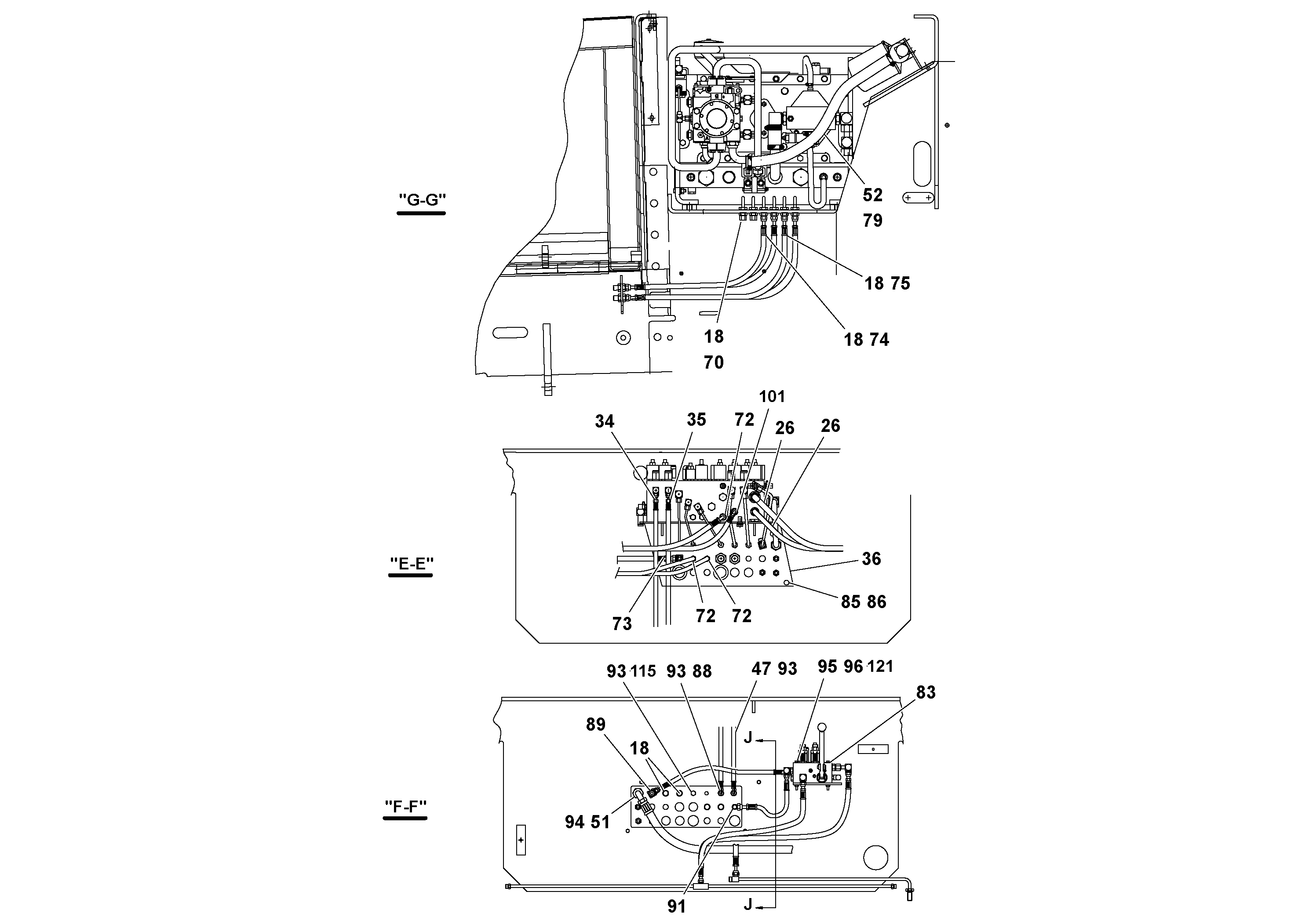 Схема запчастей Volvo PF3172/PF3200 S/N 197507- - 43972 Hydraulic installation 