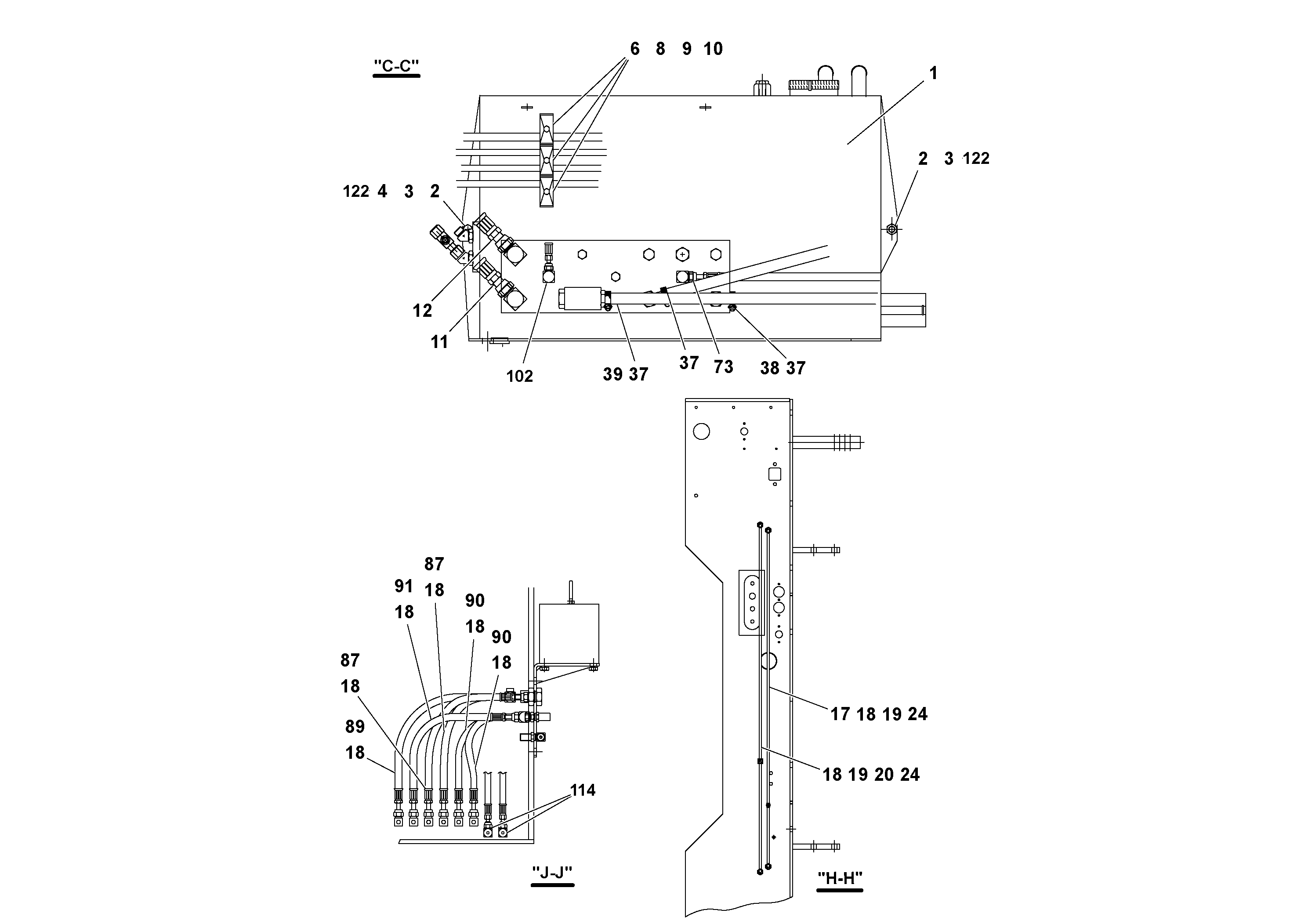 Схема запчастей Volvo PF3172/PF3200 S/N 197507- - 68439 Hydraulic installation 