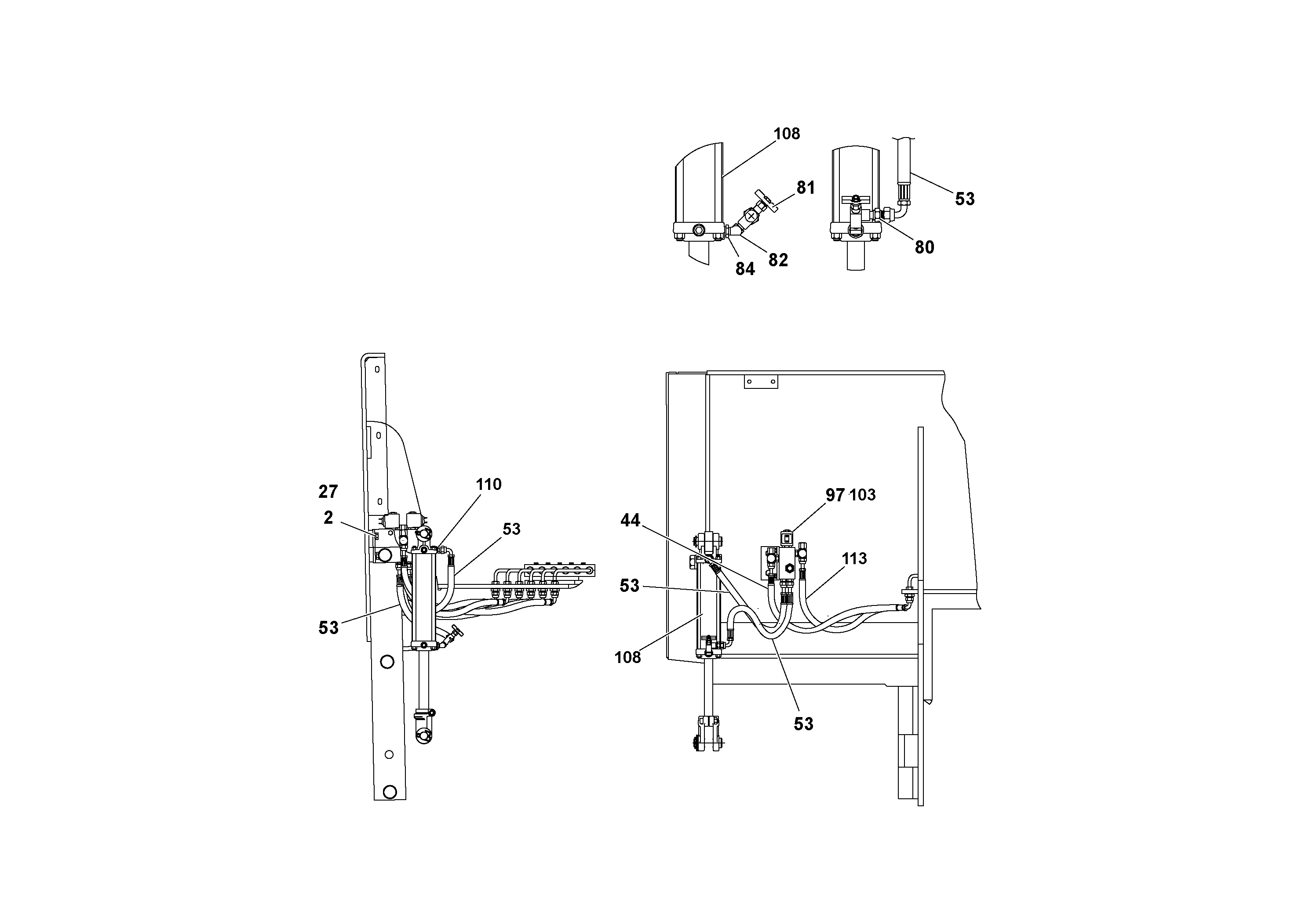 Схема запчастей Volvo PF3172/PF3200 S/N 197507- - 68815 Hydraulic installation 