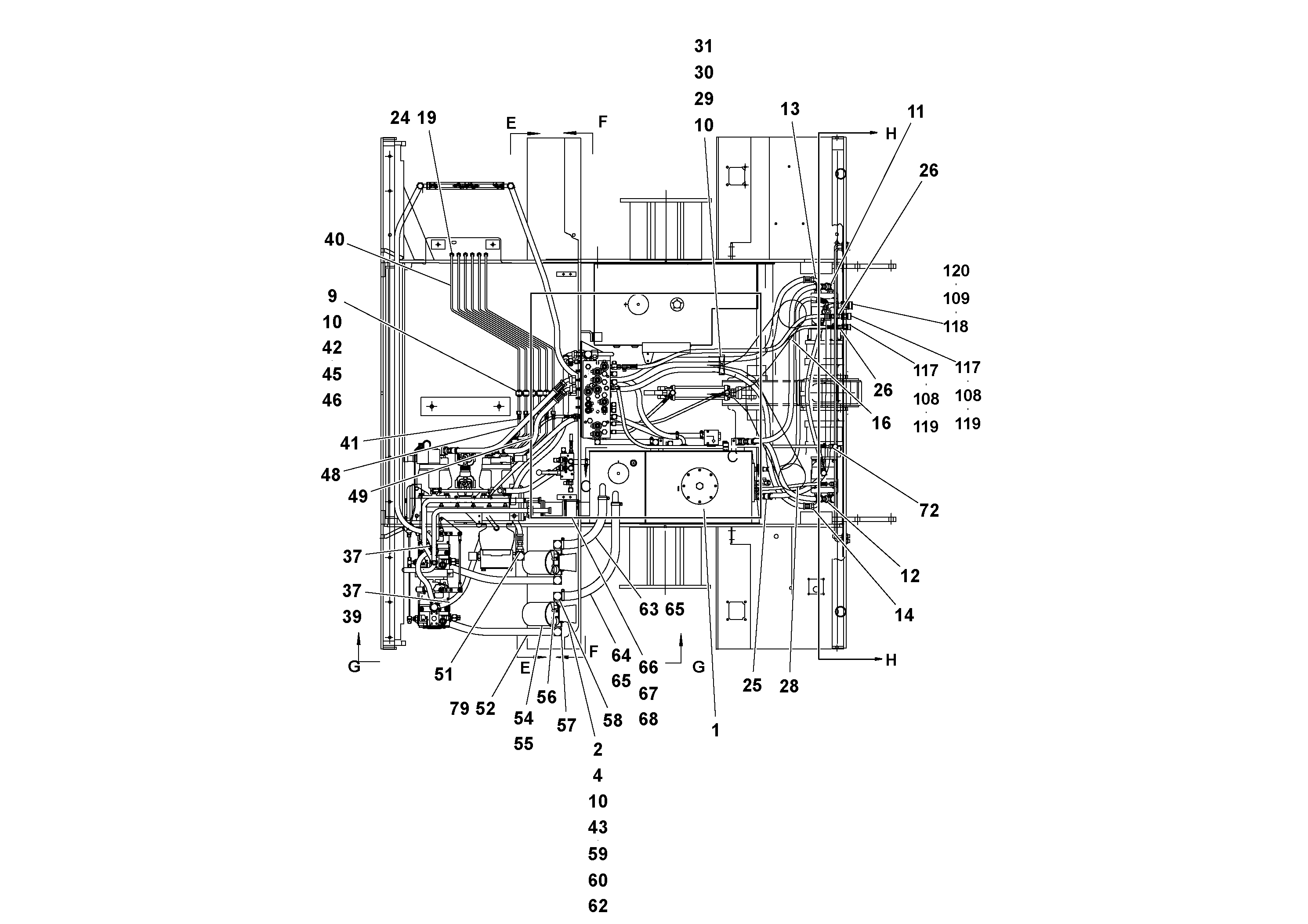 Схема запчастей Volvo PF3172/PF3200 S/N 197507- - 68862 Hydraulic installation 