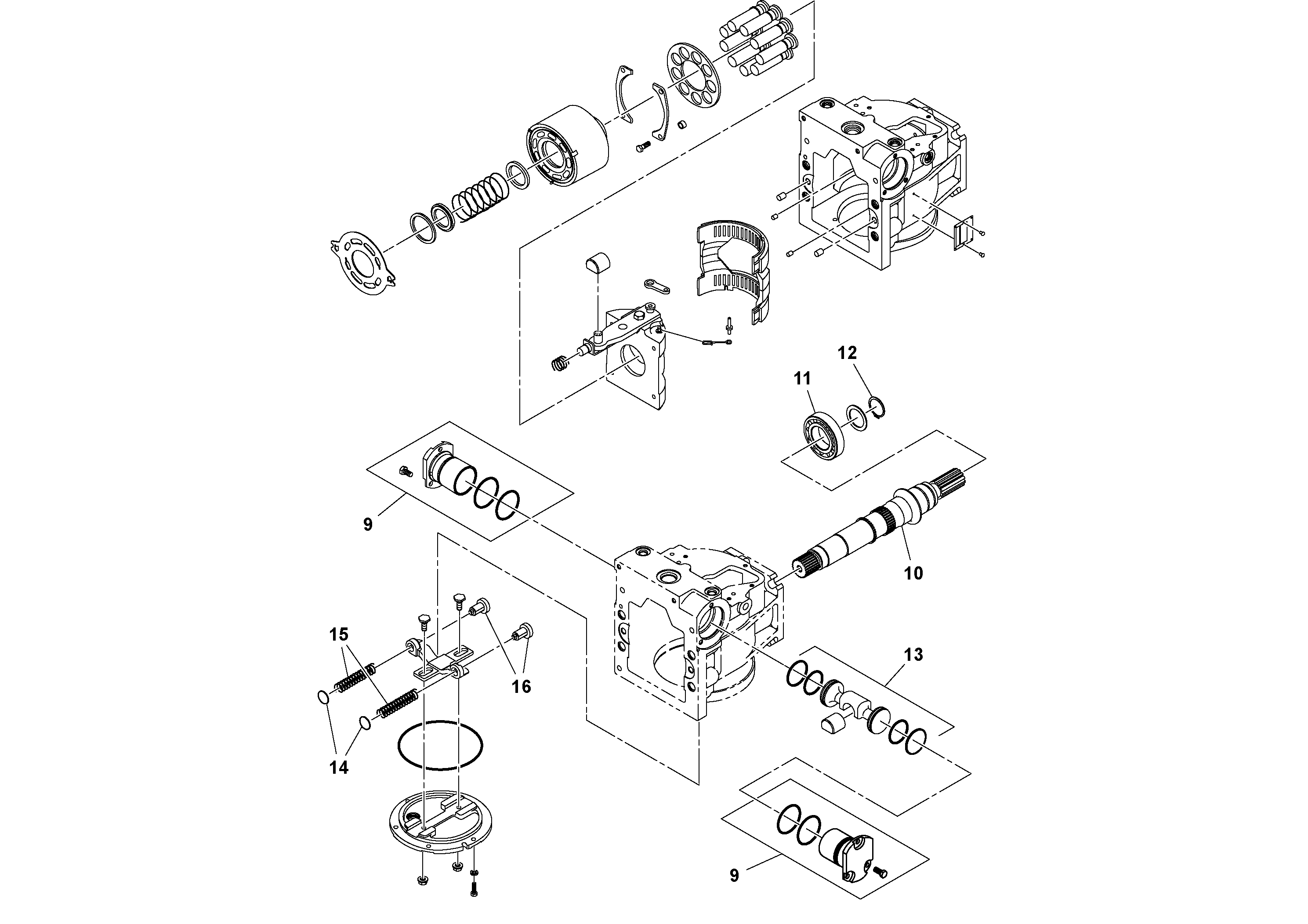 Схема запчастей Volvo PF3172/PF3200 S/N 197507- - 53473 Гидронасос (основной насос) 