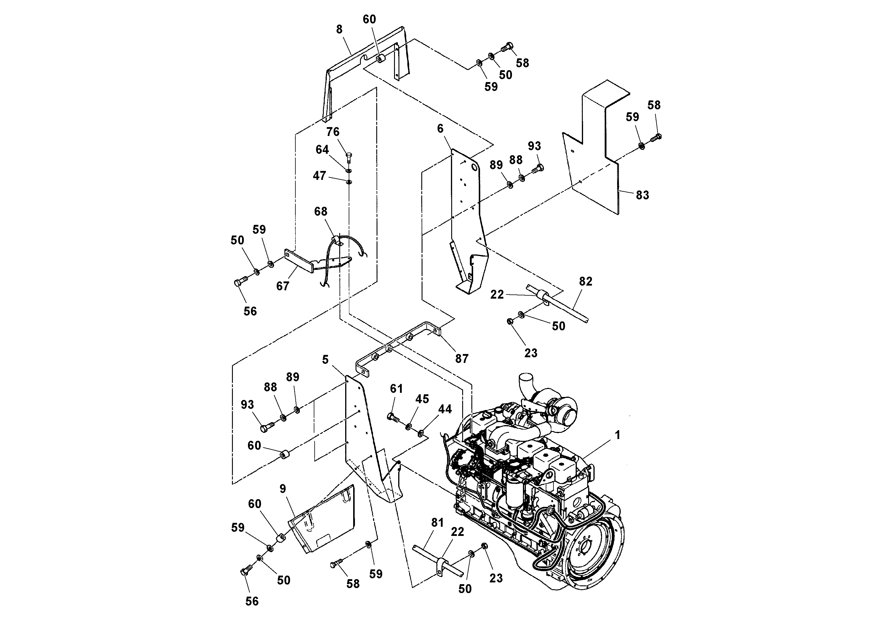 Схема запчастей Volvo PF3172/PF3200 S/N 197507- - 68291 Engine and Accessories 