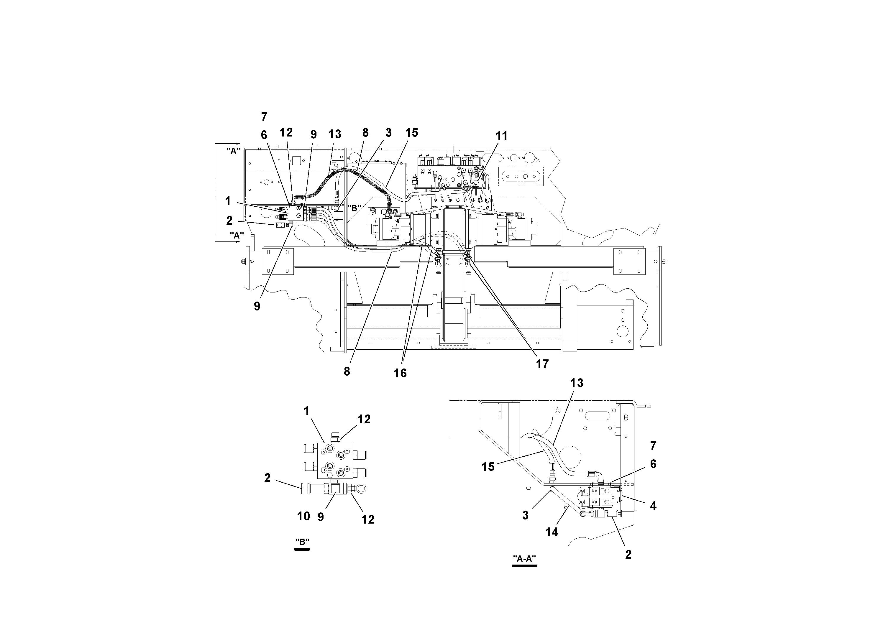 Схема запчастей Volvo PF3172/PF3200 S/N 197507- - 61575 Hydraulic installation 