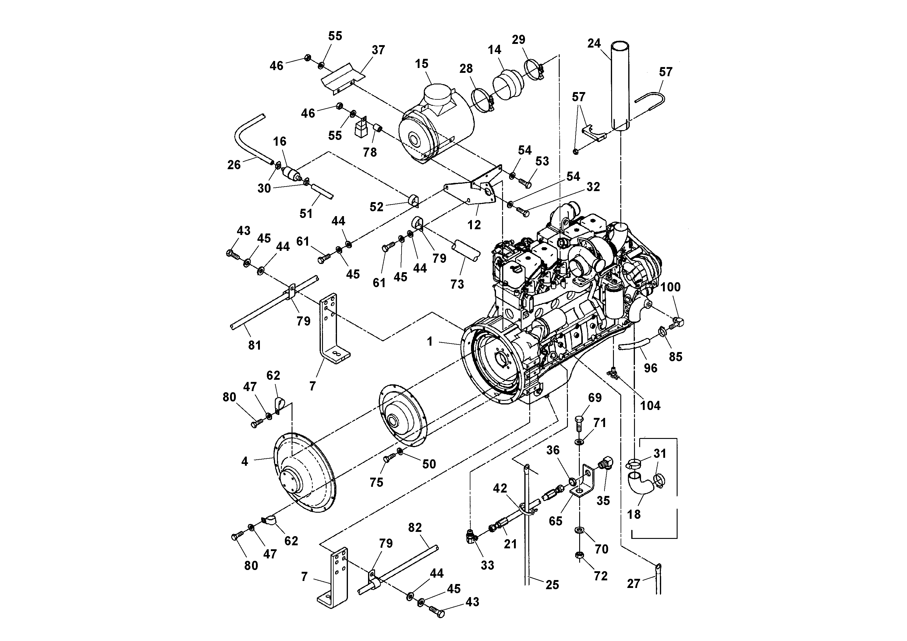 Схема запчастей Volvo PF3172/PF3200 S/N 197507- - 69465 Engine and Accessories 