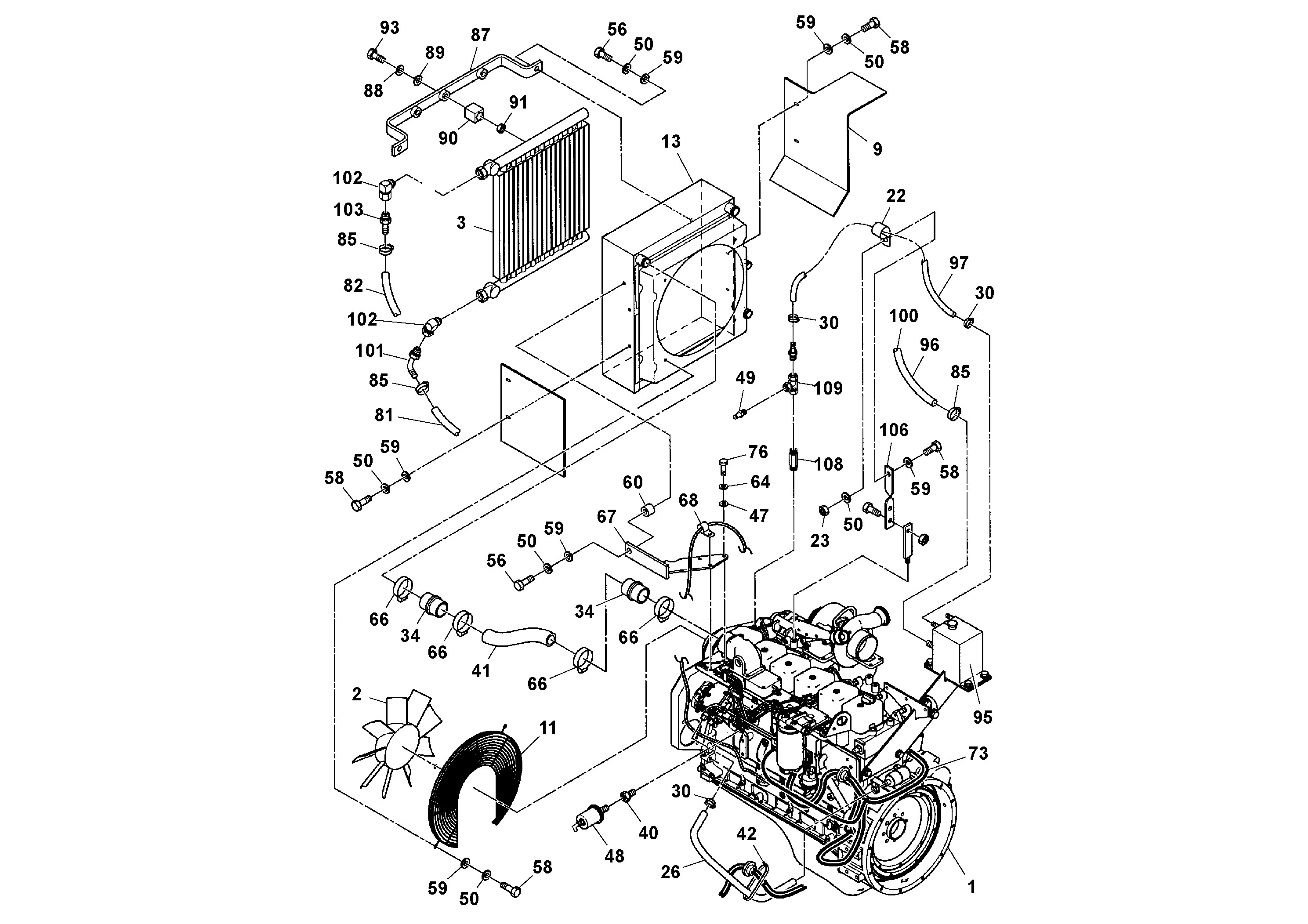 Схема запчастей Volvo PF3172/PF3200 S/N 197507- - 70095 Engine and Accessories 