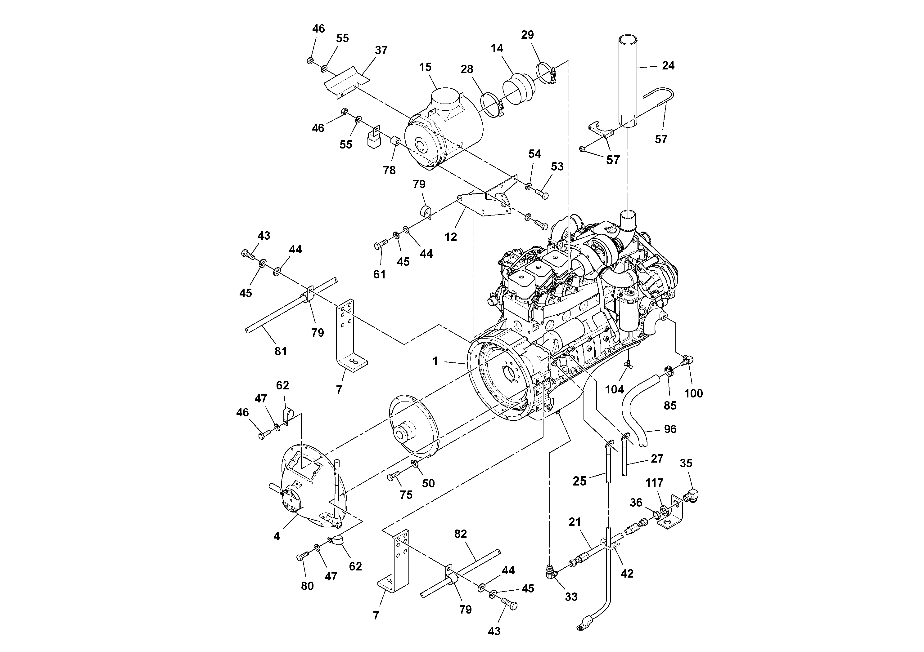 Схема запчастей Volvo PF3172/PF3200 S/N 197507- - 70488 Двигатель в сборе 