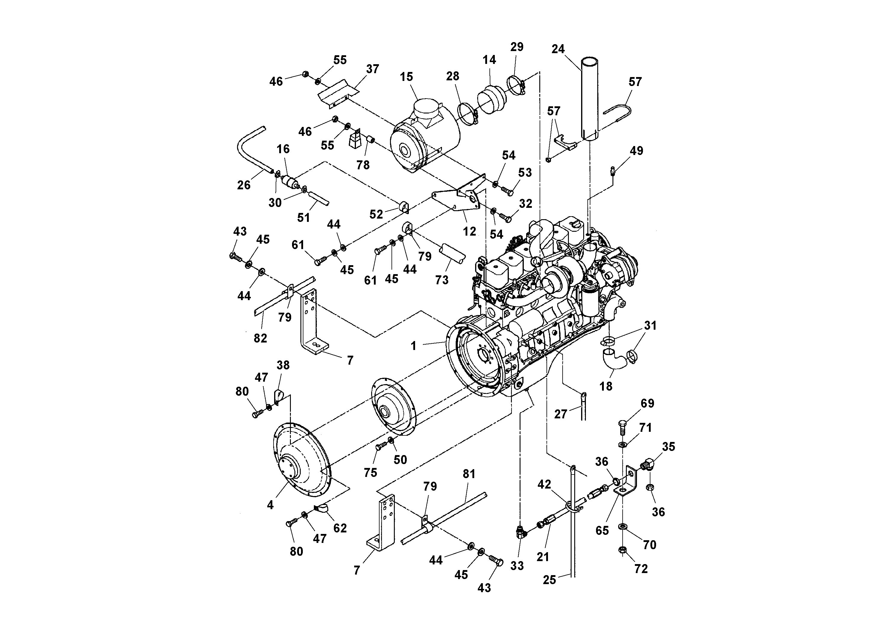 Схема запчастей Volvo PF3172/PF3200 S/N 197507- - 74765 Engine and Accessories 