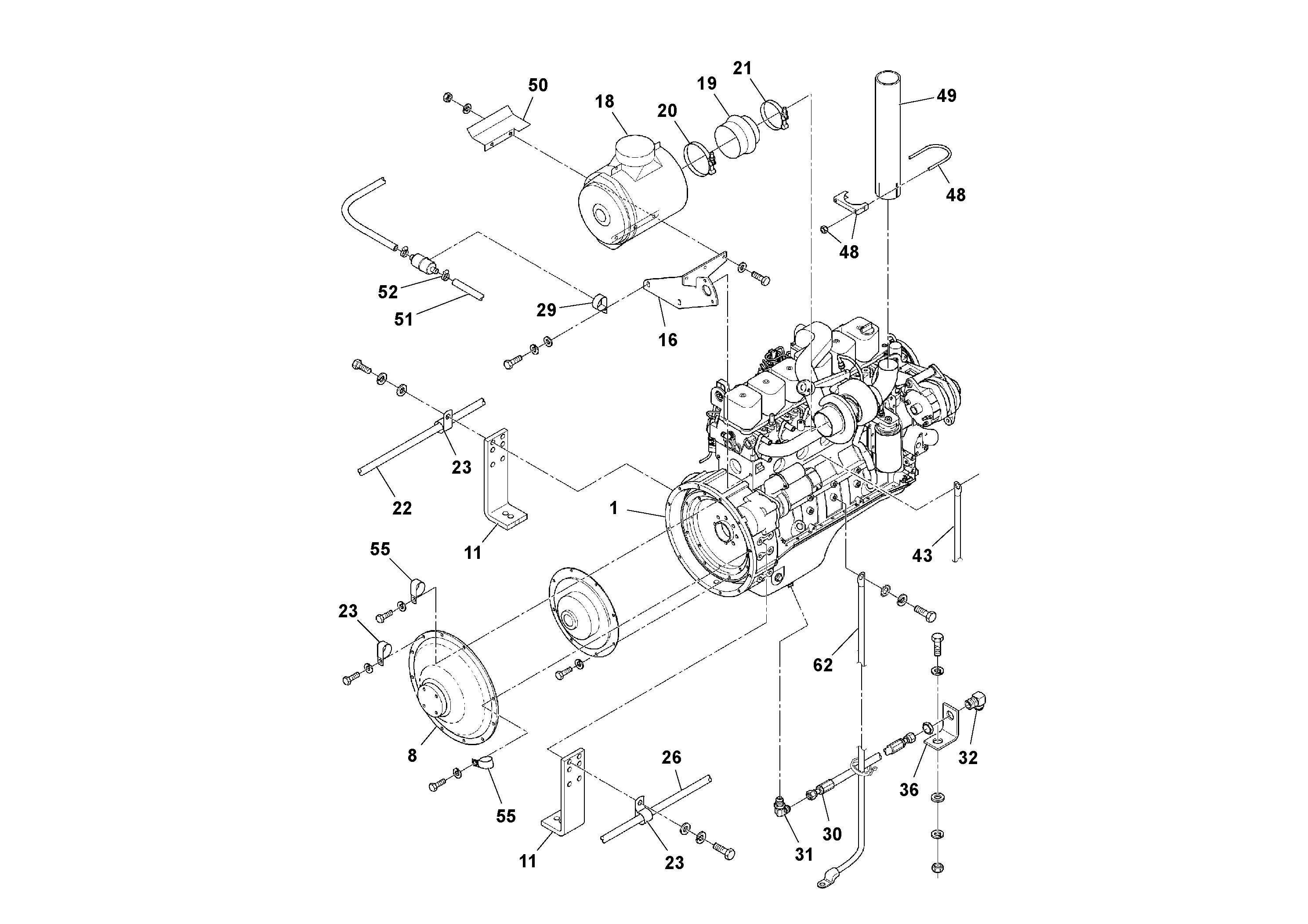 Схема запчастей Volvo PF3172/PF3200 S/N 197507- - 75418 Engine and Accessories 