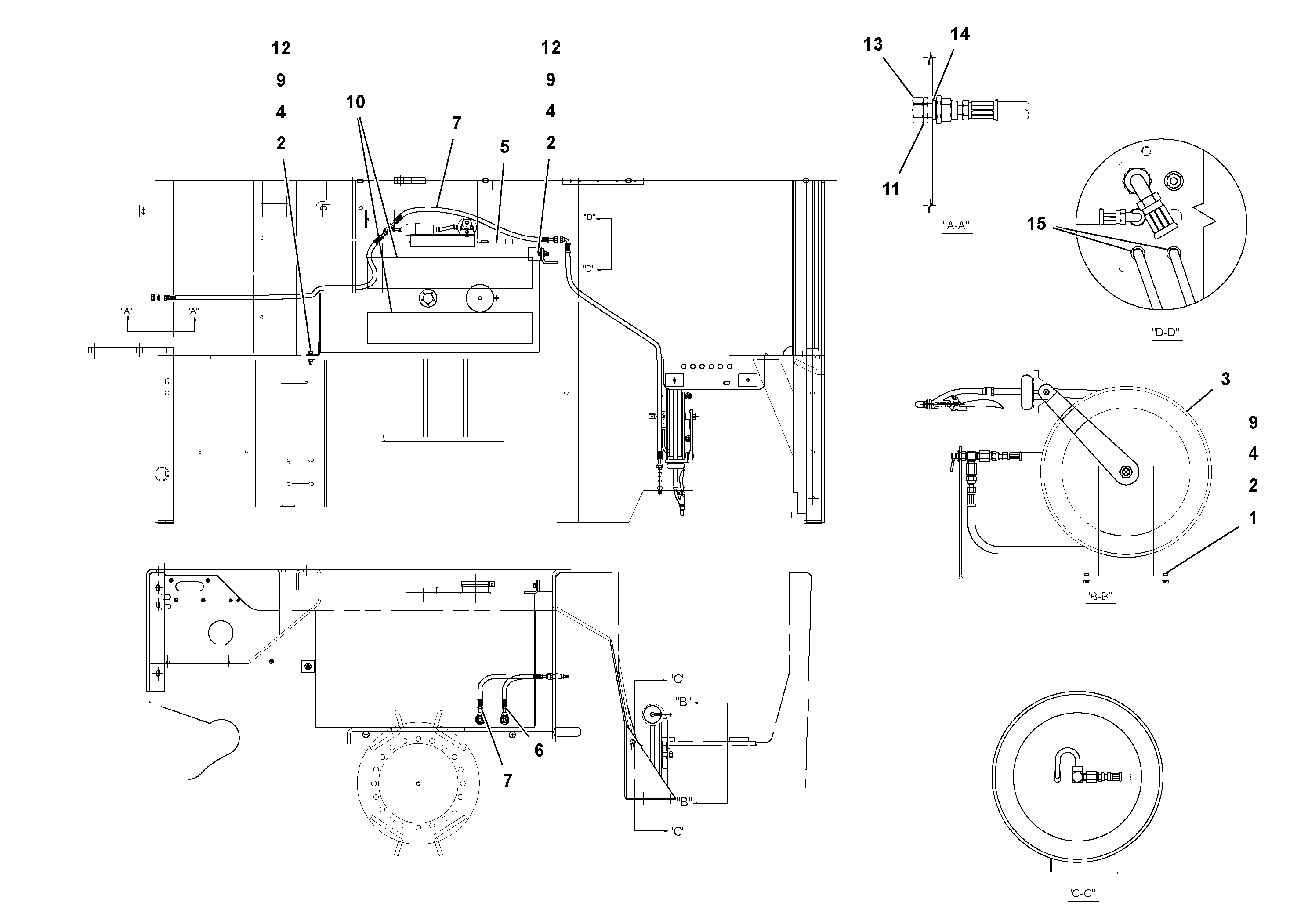 Схема запчастей Volvo PF3172/PF3200 S/N 197507- - 51484 Fuel Tank/Wash-down Arrangement 