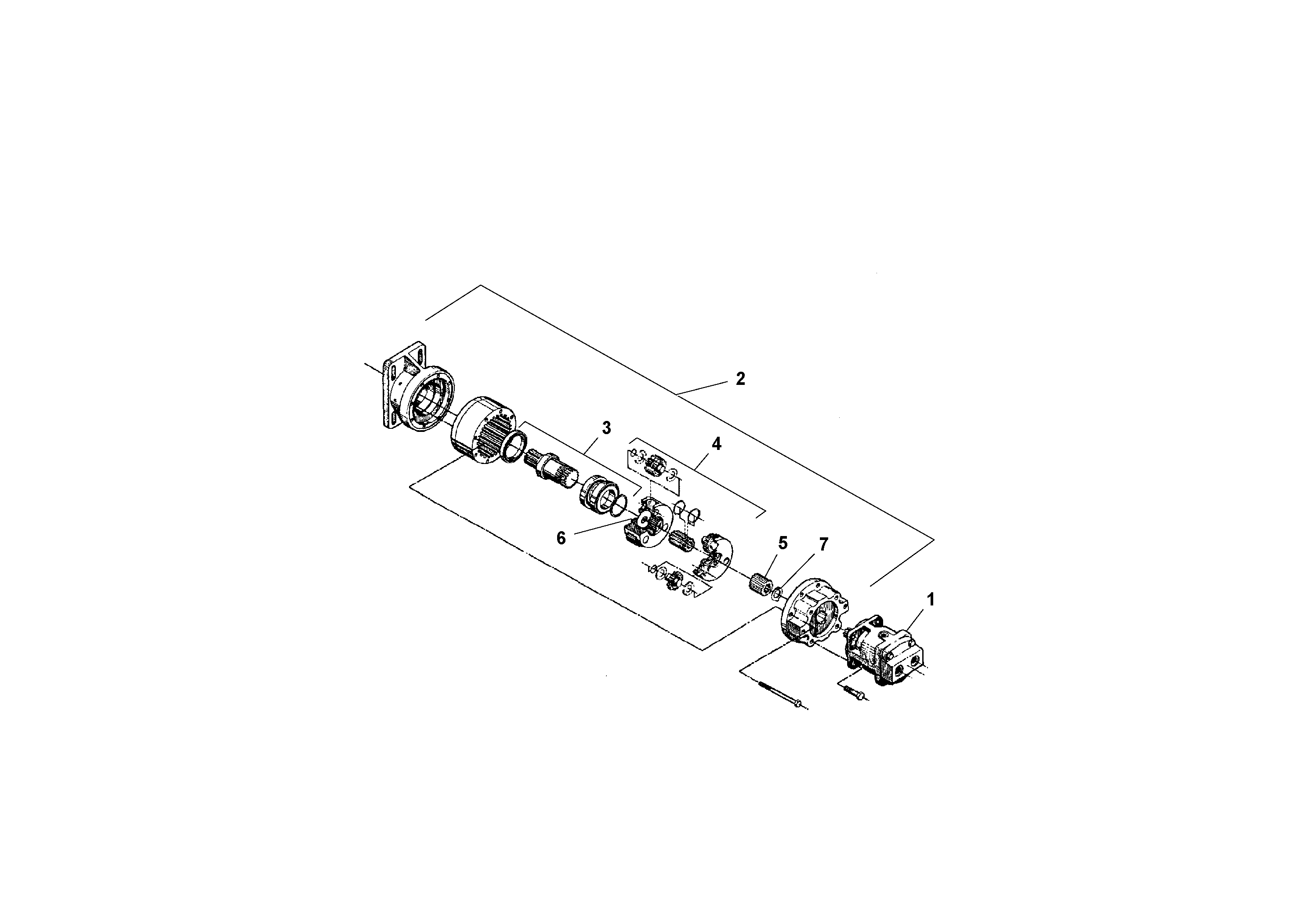 Схема запчастей Volvo PF3172/PF3200 S/N 197507- - 106531 Auger/conveyor Planetary Drive 