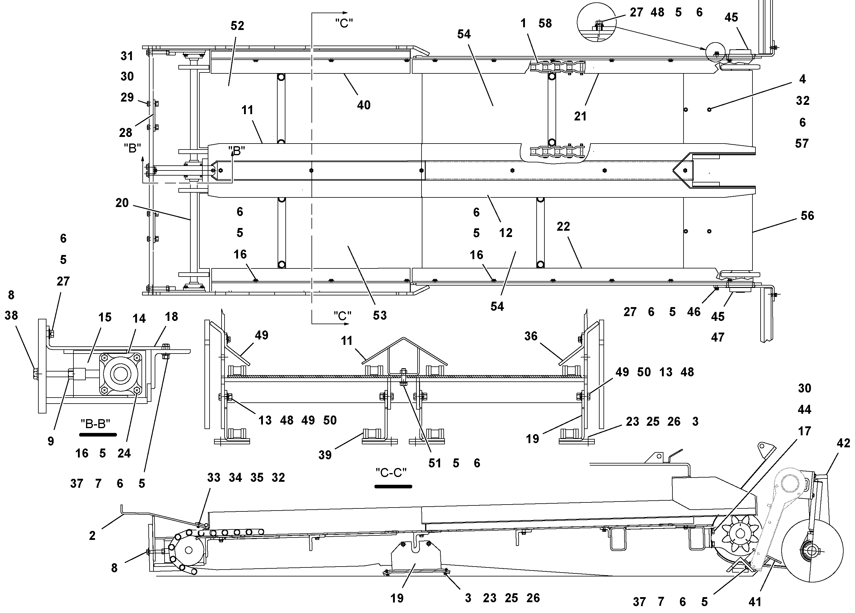 Схема запчастей Volvo PF3172/PF3200 S/N 197507- - 31492 Auger/conveyor Arrangement 