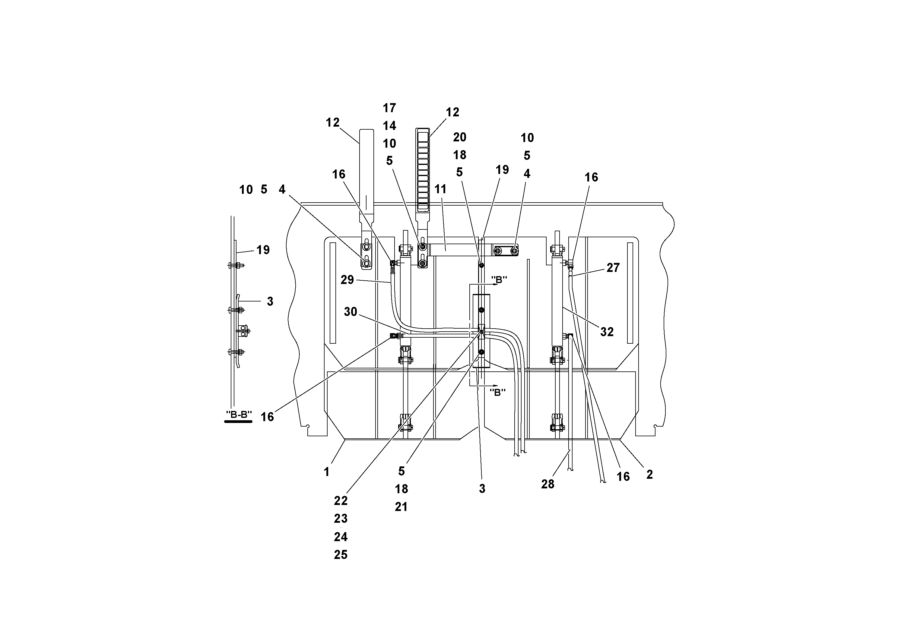 Схема запчастей Volvo PF3172/PF3200 S/N 197507- - 31495 Flowgate Arrangement 